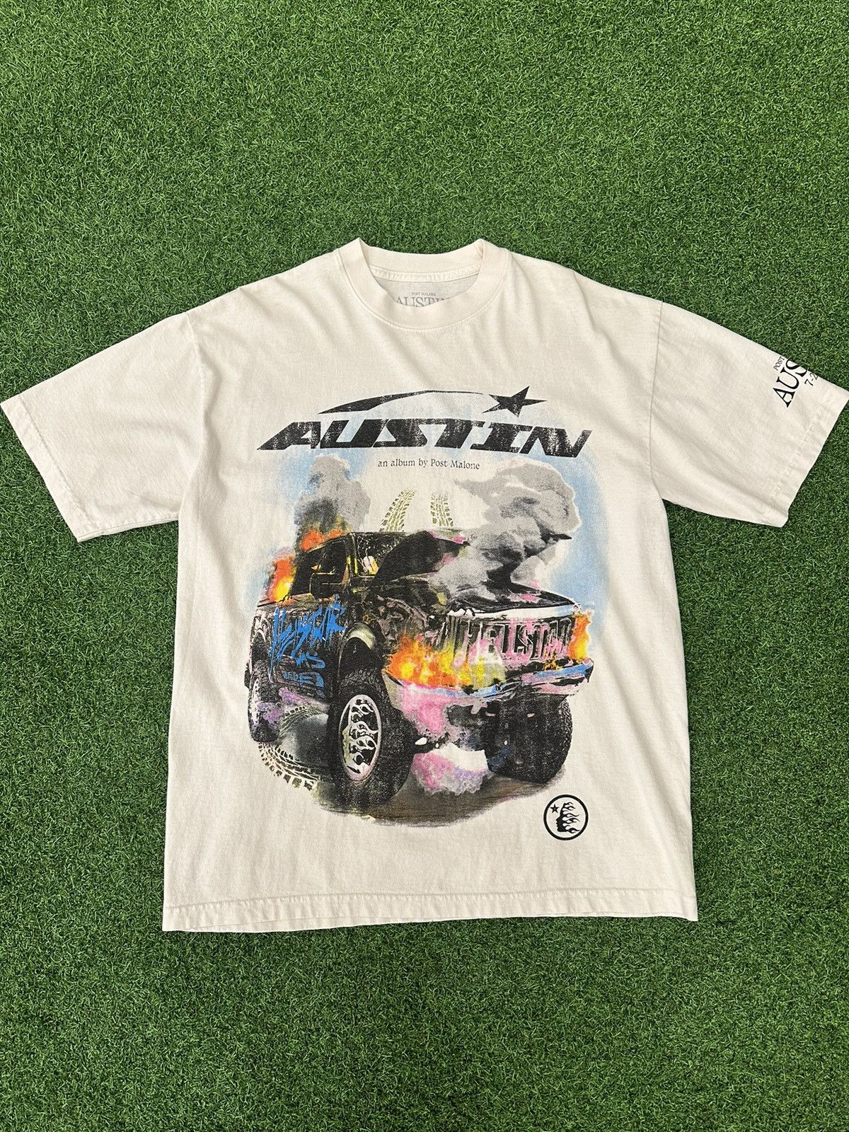 HELLSTAR HELLSTAR X Post Malone Austin Cream Tee | Grailed