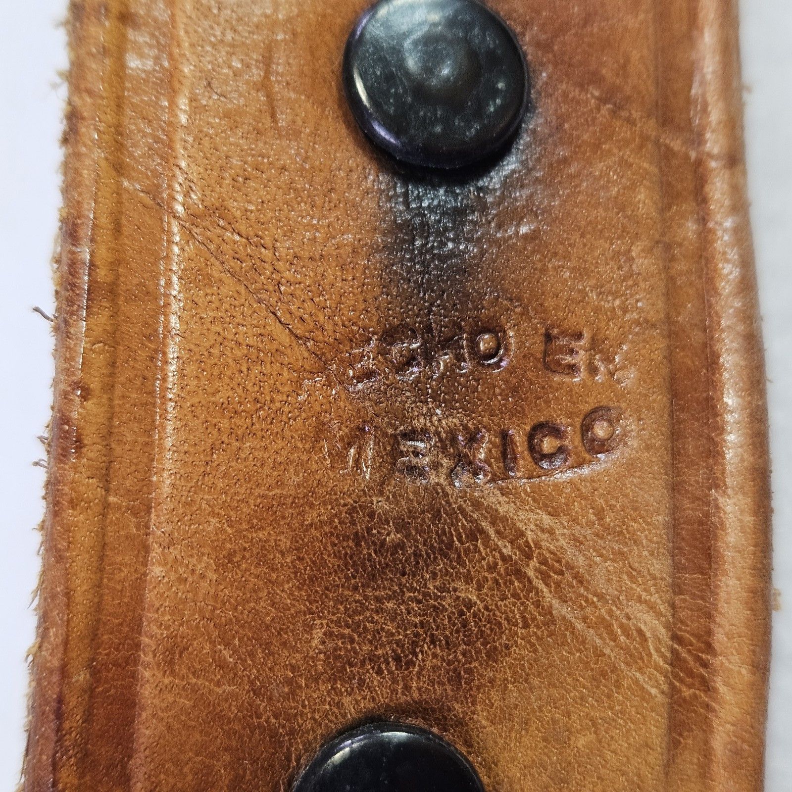 Vintage Tooled Leather Western Belt Southwestern Removable Buckle Size 42 - 7 Thumbnail