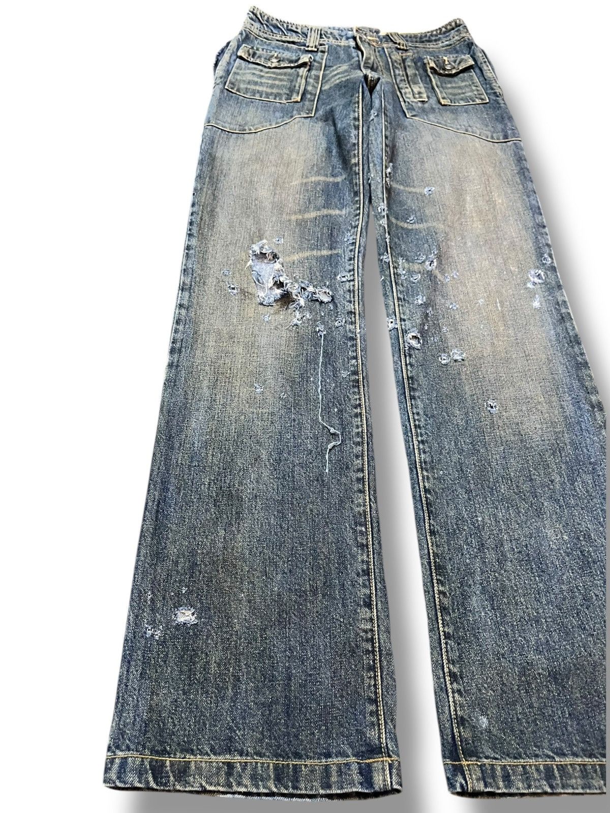 St. Croix Vintage XCroxx Mudwash Zipper Avant Garde Style Denim Size US 29 - 4 Thumbnail
