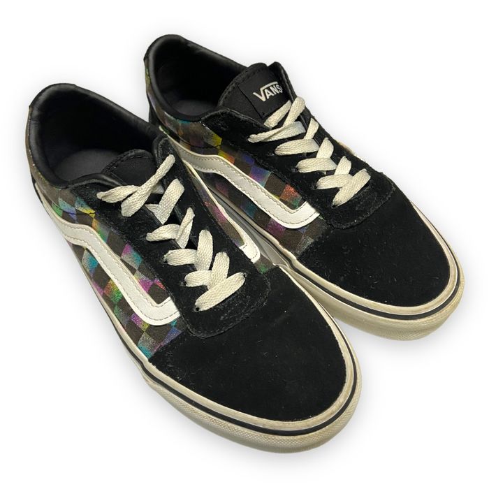 Rainbow vans deals lace up