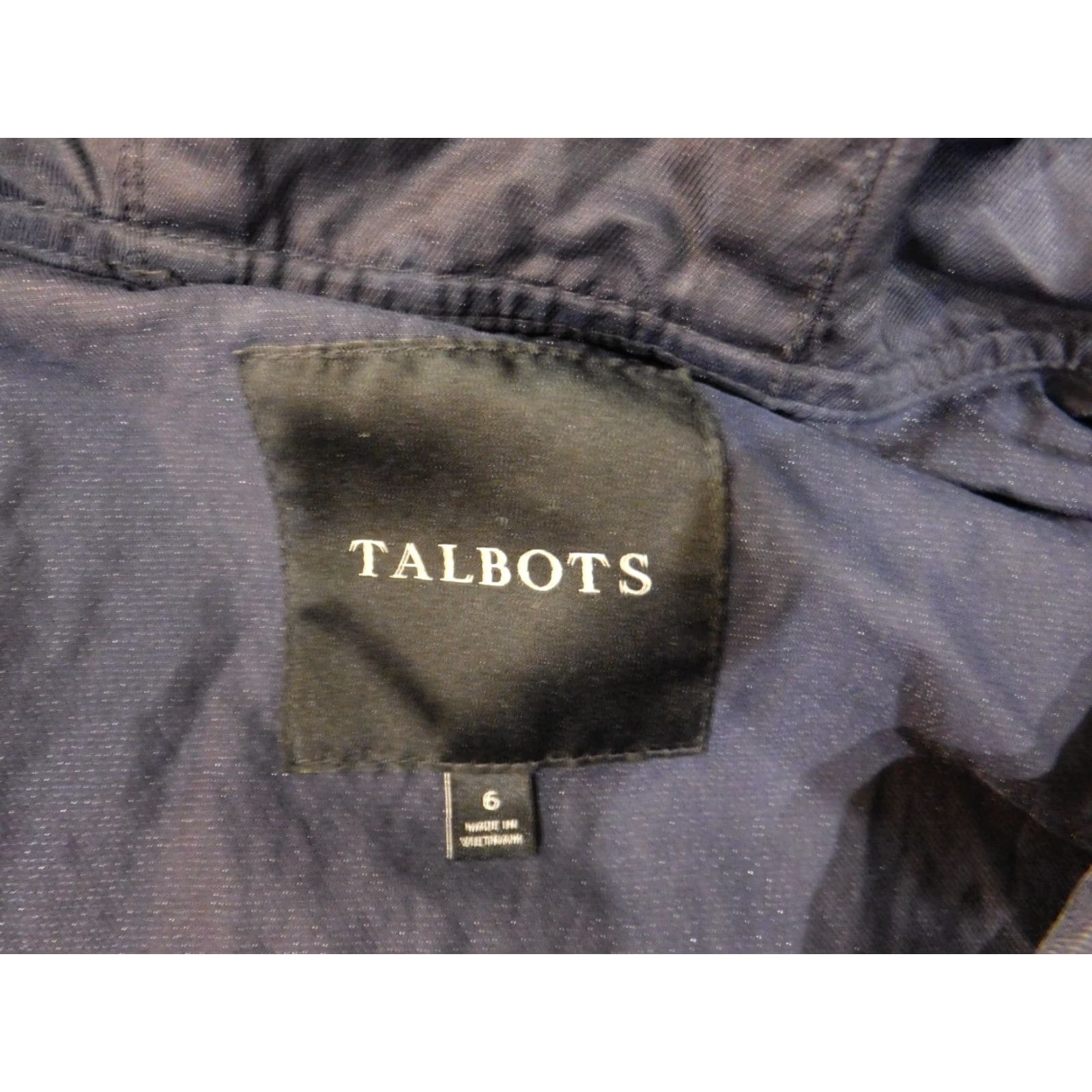 Talbots Talbots Jacket 6 Blue Zip Hoodie Womens Cotton Metallic Drawstring Casual Jacket Size M / US 6-8 / IT 42-44 - 5 Thumbnail