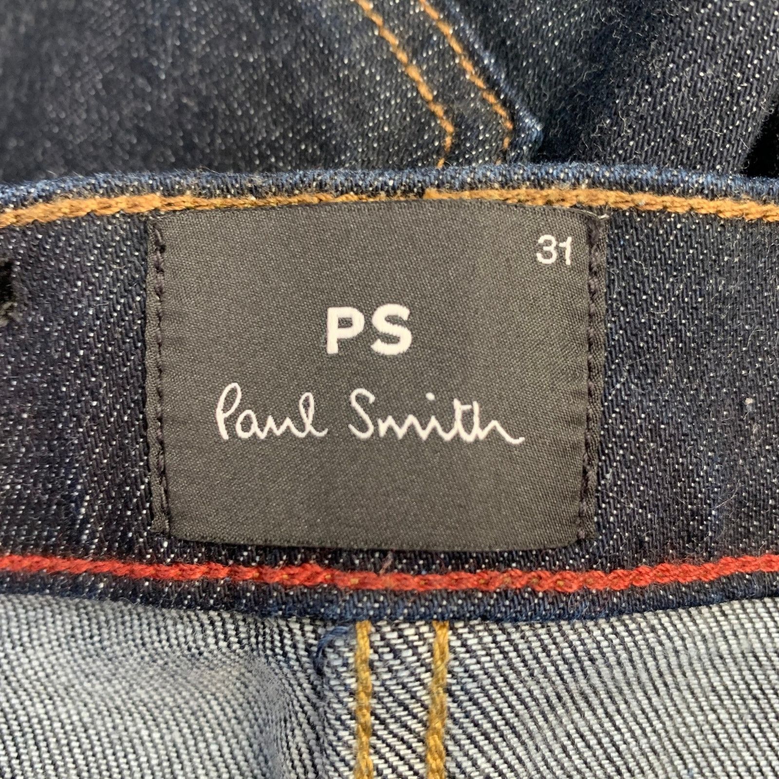 Paul Smith PS by PAUL SMITH Indigo Contrast Stitch Cotton Straight Jean Size US 31 - 5 Thumbnail