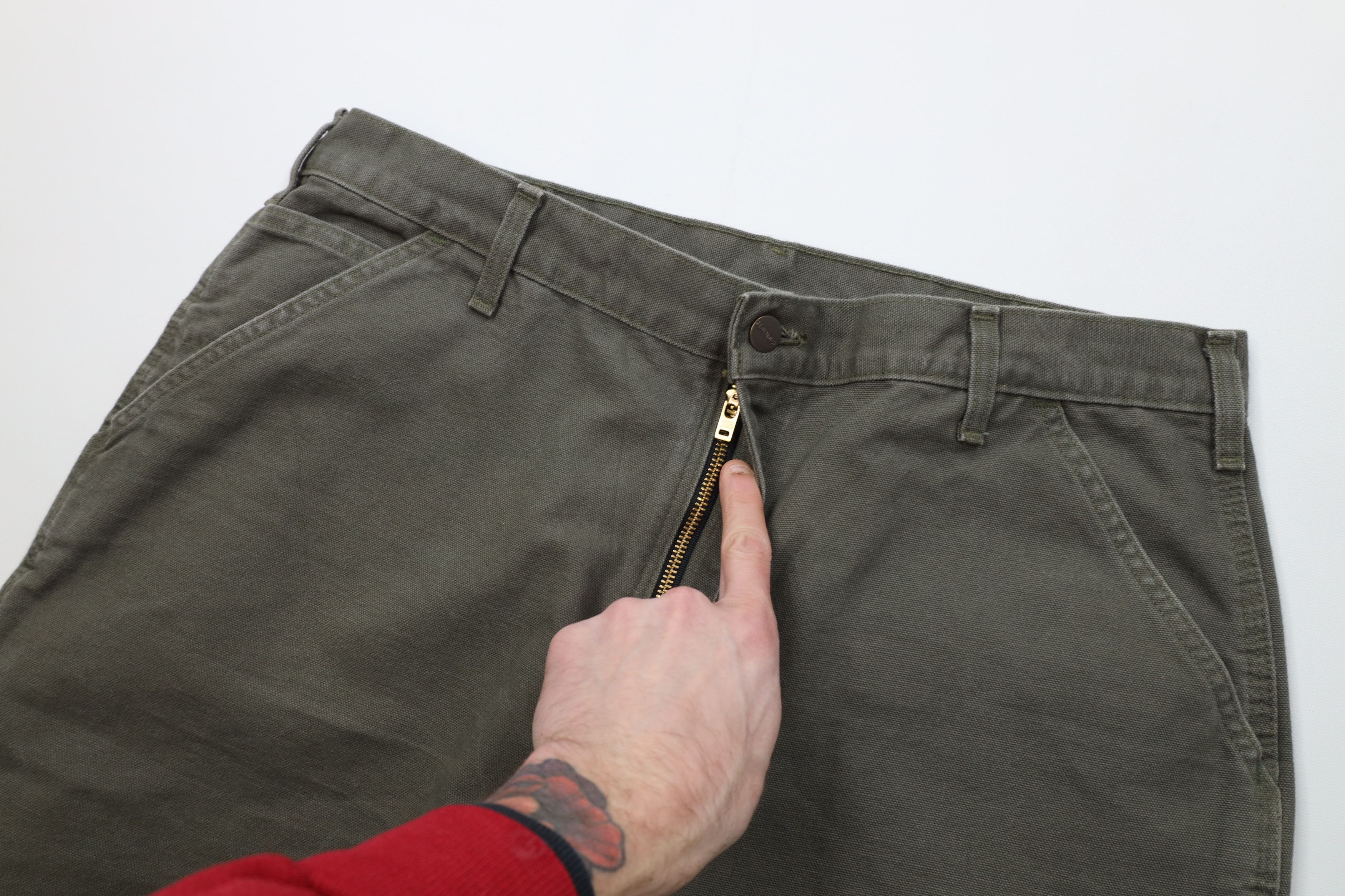 Carhartt Vintage Y2K Carhartt Wide Leg Dungaree Pants Moss Green Size US 38 / EU 54 - 7 Thumbnail