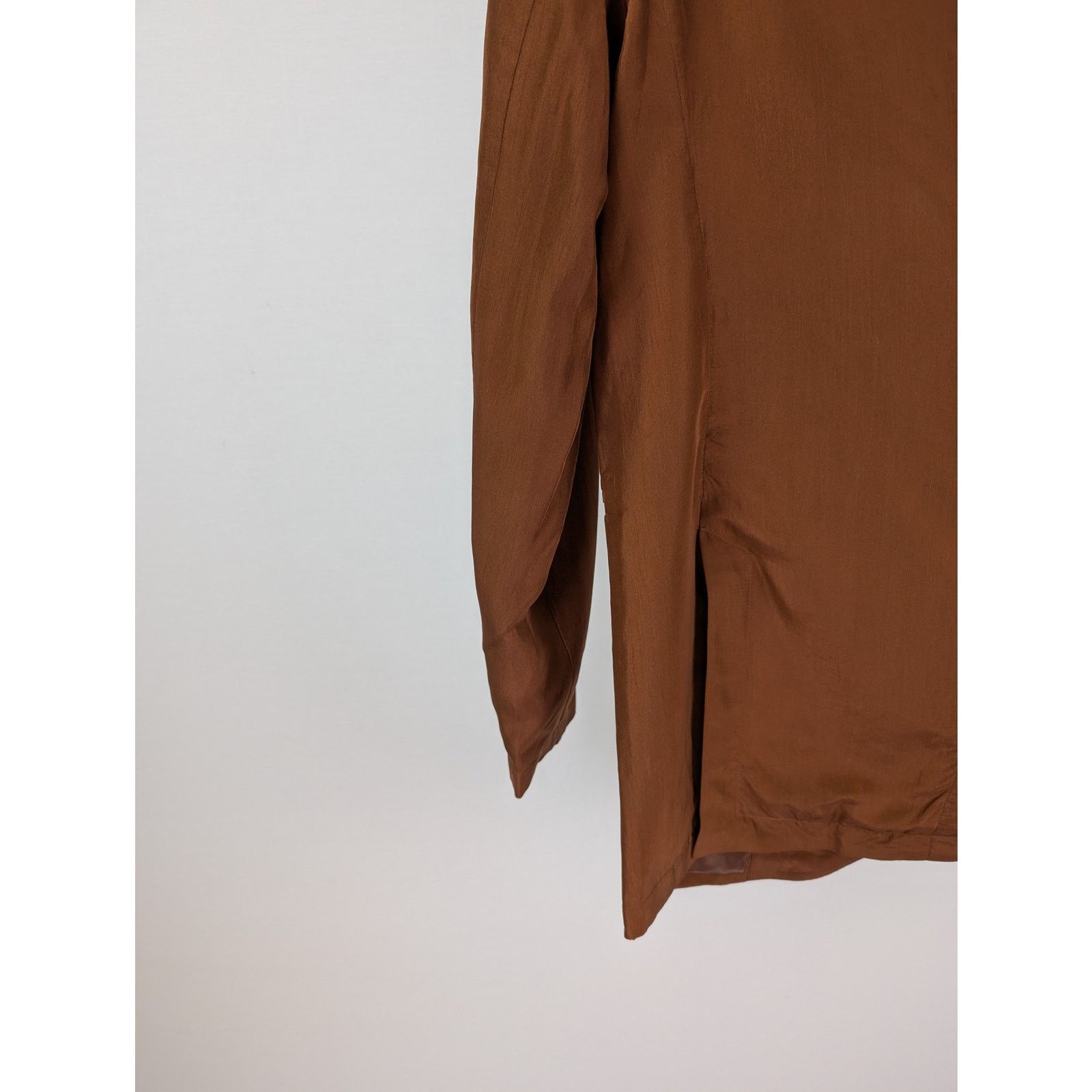 Gant o1rshd1 CC20 Relaxed Silk Suit Blazer Jacket in Cognac Brown Size US S / EU 44-46 / 1 - 14 Thumbnail