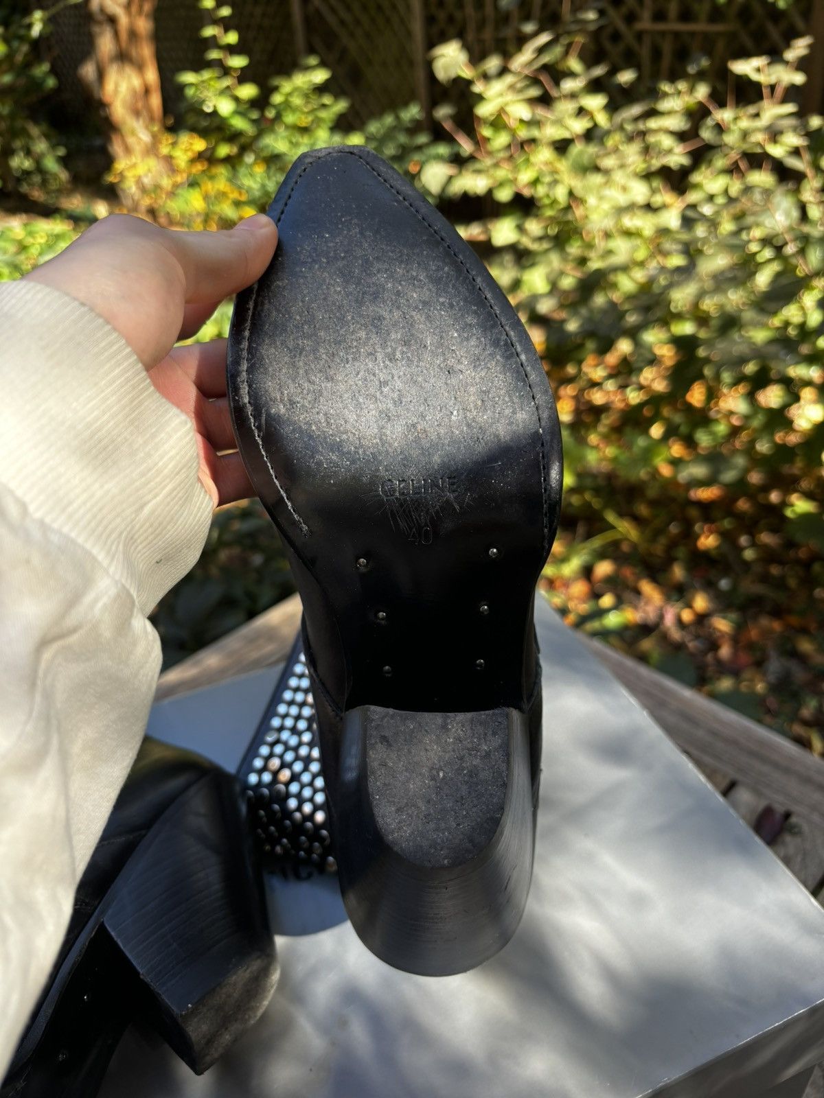 Celine SS19 Hedi Slimane Celine Studded Western Boots Size US 7 / EU 40 - 6 Thumbnail