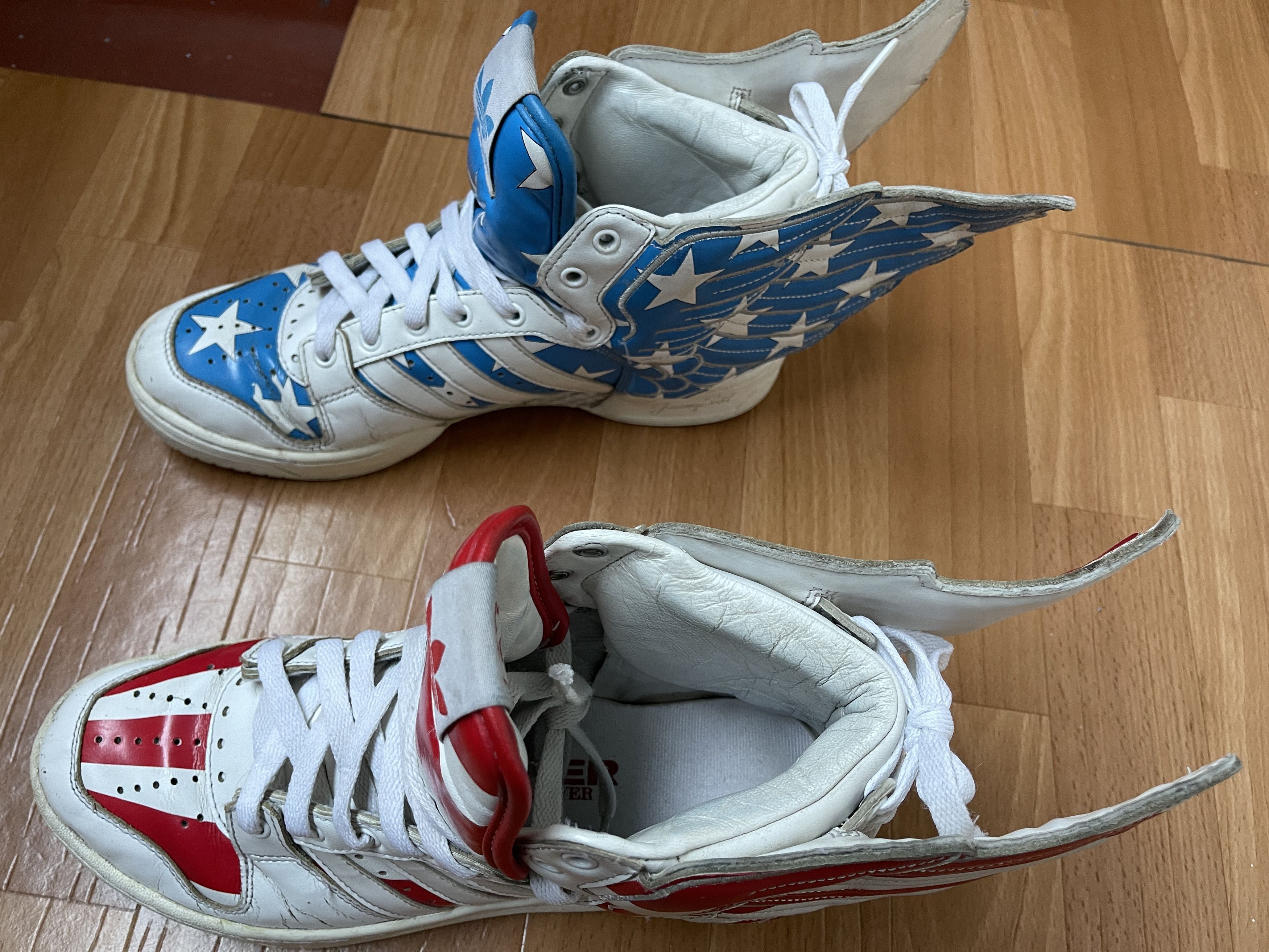 Adidas × Jeremy Scott Adidas Jeremy Scott Wings 2.0 FLAG Stars and Stripes V24619 Size US 7.5 / EU 40-41 - 9 Thumbnail