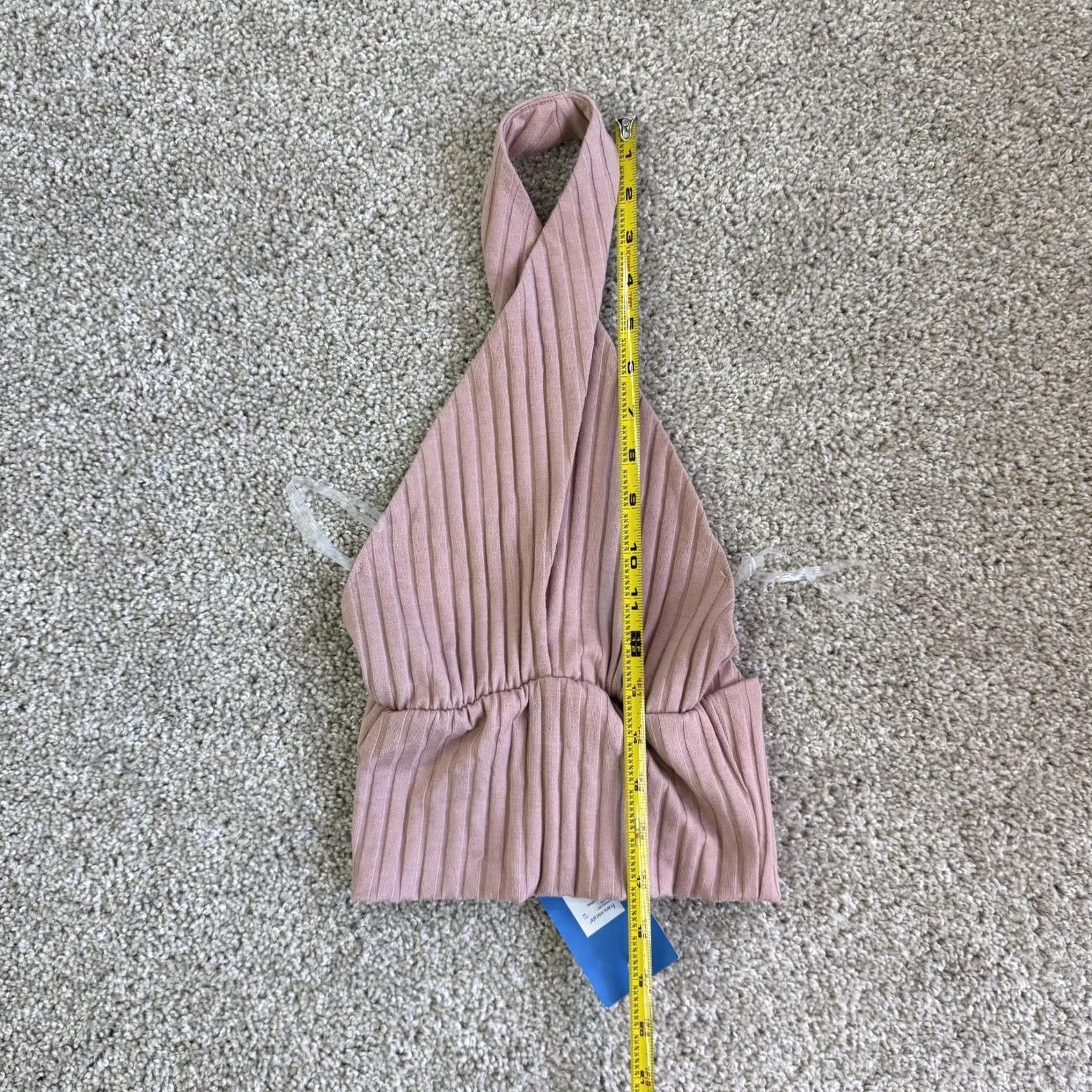 Vintage Kenzie + Francesca's Womens XS Pink Ribbed Knit Halter Cropped Stretch Tank Top Size XS / US 0-2 / IT 36-38 - 5 Thumbnail