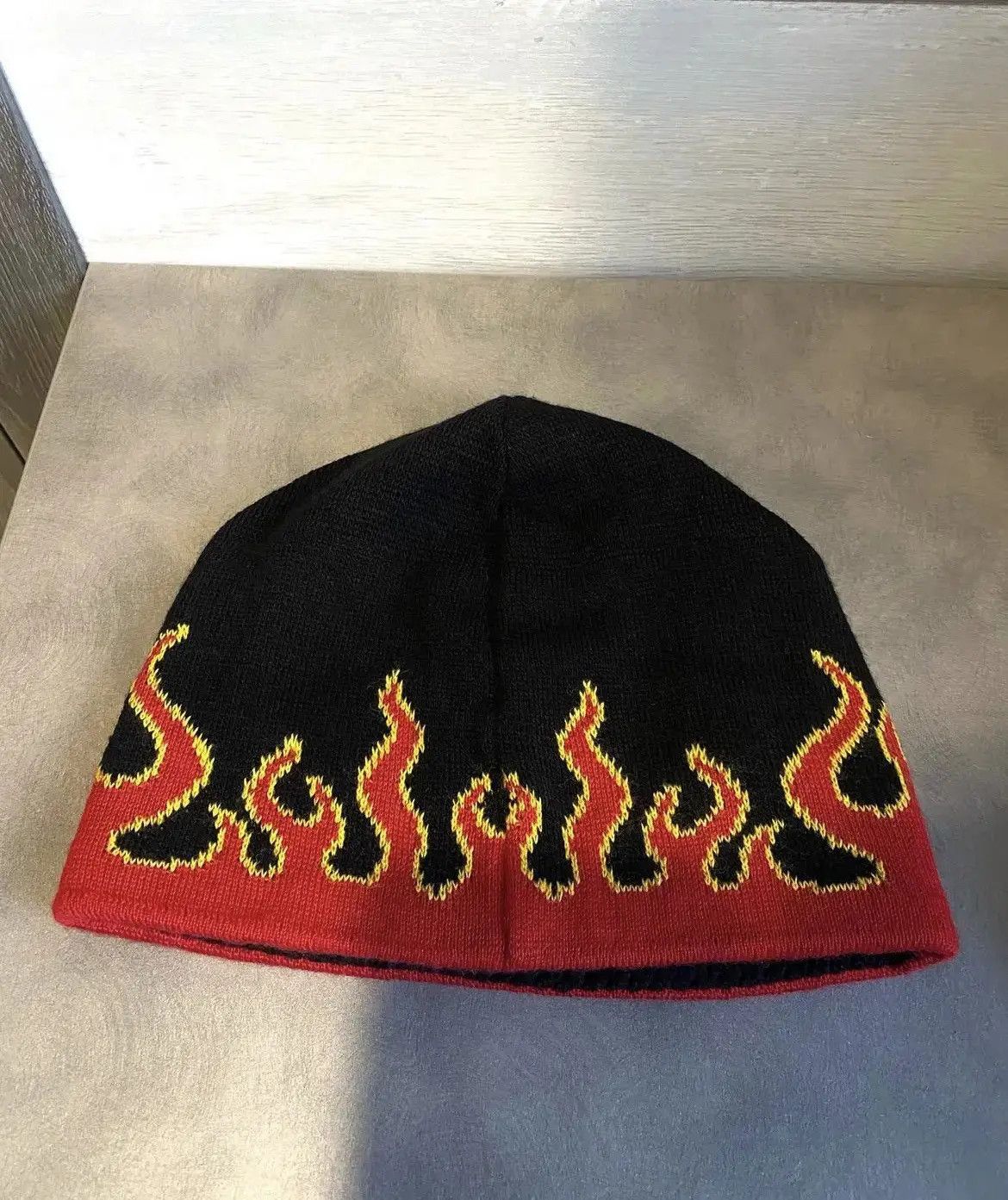 Japanese Brand × Vintage FIRE FLAMES GRAPHIC SKULL HELL BLACK HAT CAP Size ONE SIZE - 2 Thumbnail