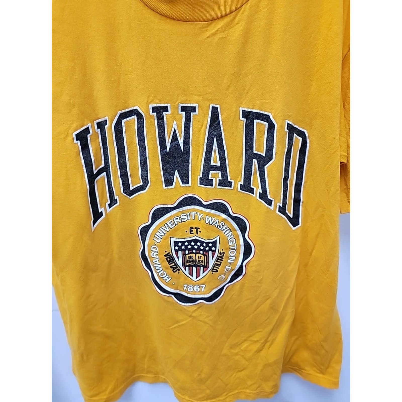 Jerzees VINTAGE Howard University T Shirt Hbcu Yellow Crest Mens XL Jerzees Shirt Size US XL / EU 56 / 4 - 2 Thumbnail