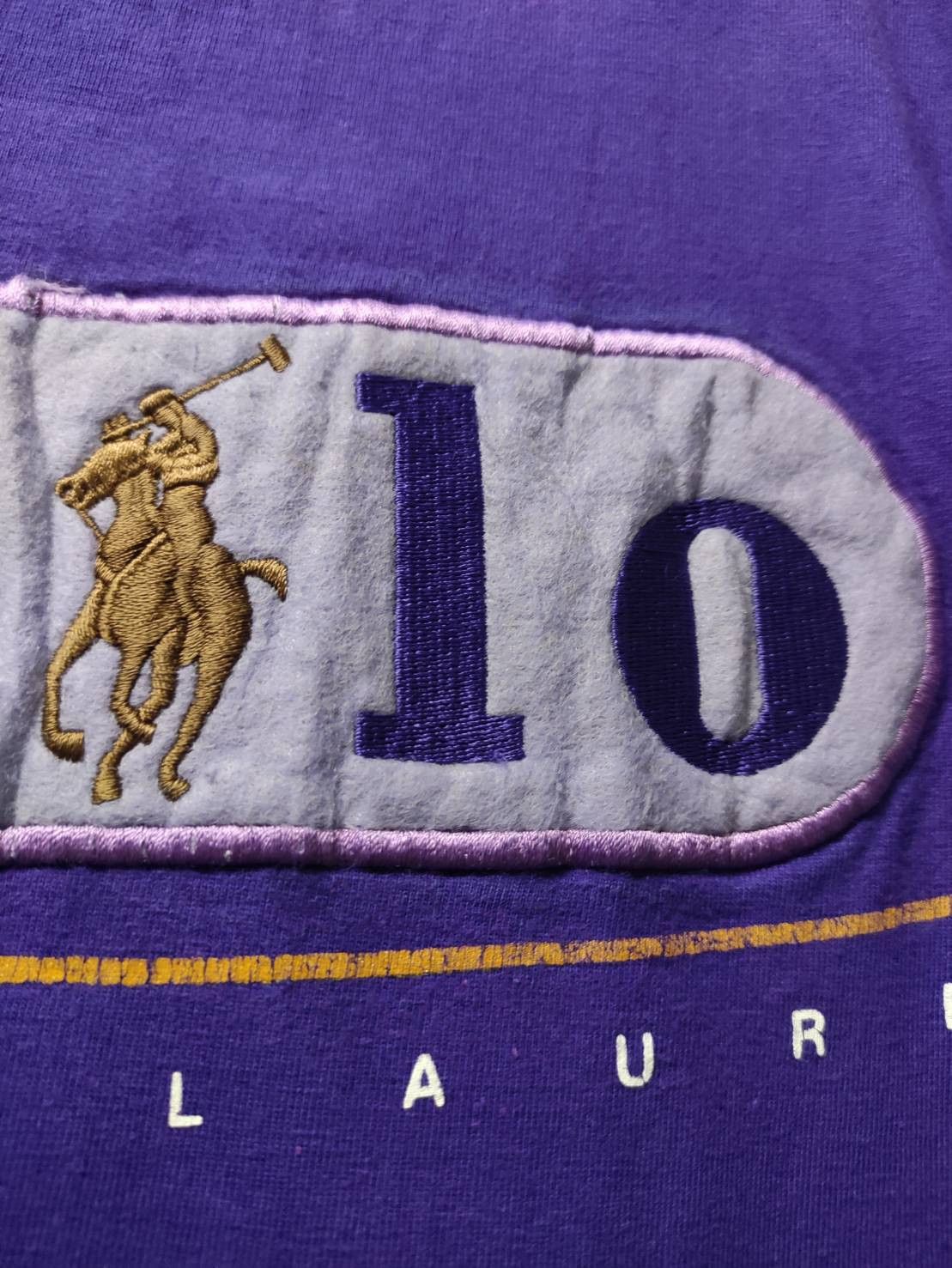 Polo Ralph Lauren Vtg 90's Polo Ralph Lauren Embroidery Pattern Logo T-Shirt Size US L / EU 52-54 / 3 - 4 Thumbnail