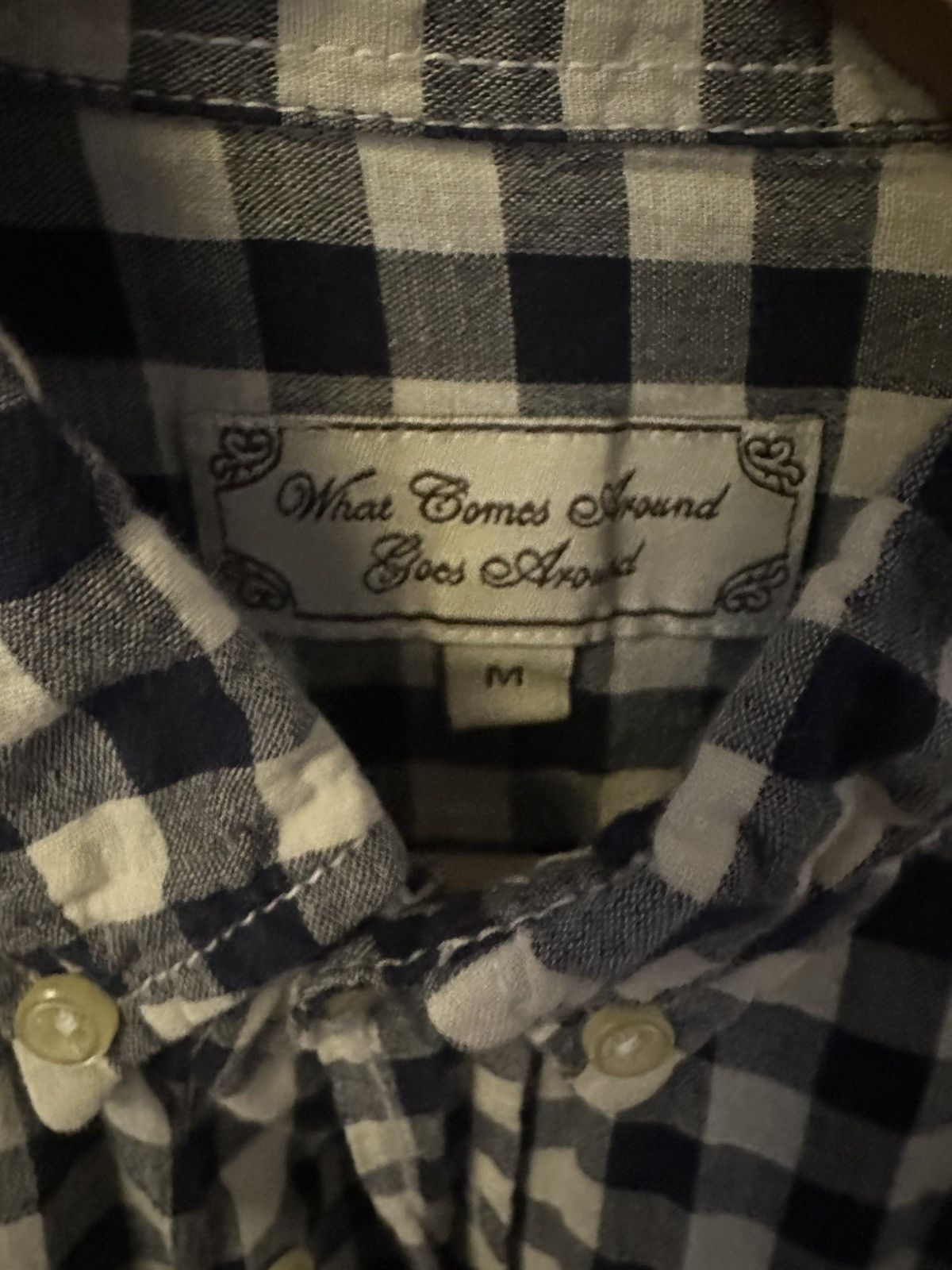 What Goes Around Comes Around WCAGA Cotton Linen Checkered Button Down size M Size US M / EU 48-50 / 2 - 2 Thumbnail
