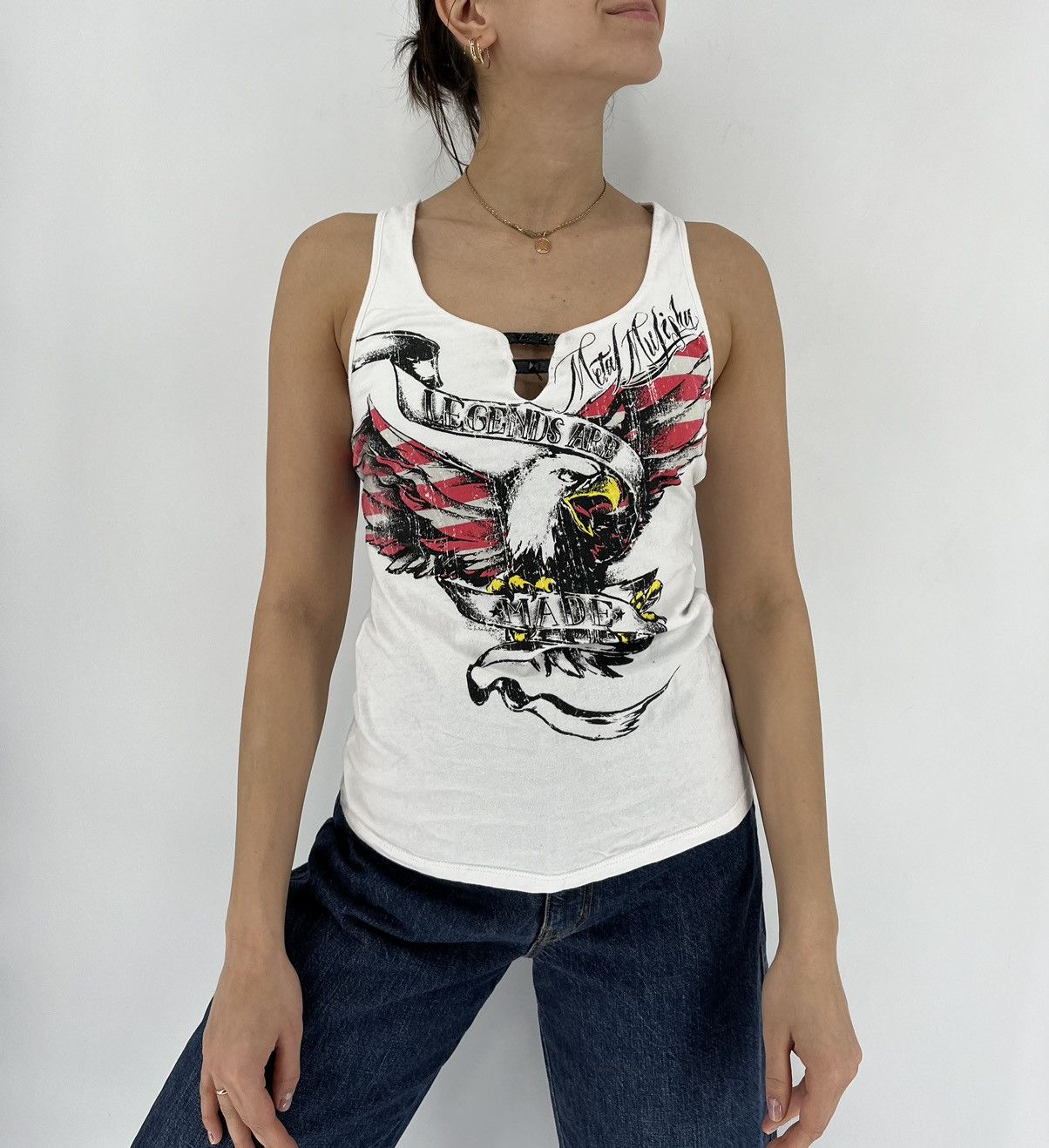 Band Tees × Metal Mulisha × Vintage Metal Mulisha Legends Are Made Graphic Ladies Tank Top S Size S / US 4 / IT 40 - 4 Thumbnail