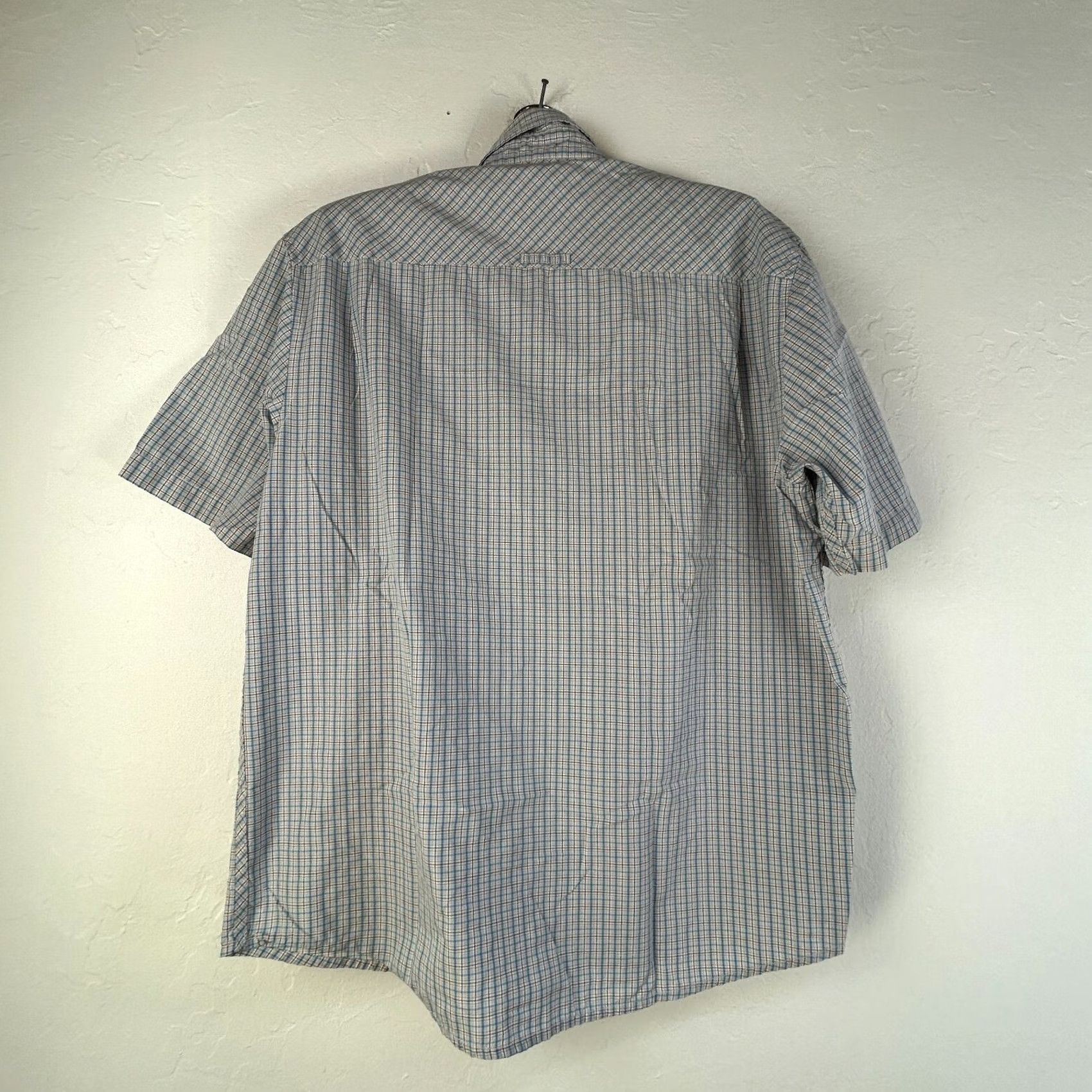 Quiksilver Quiksilver Mens Shirt Button Up Short Sleeve Plaid Blue White Pocket Medium Casual Travel Size US M / EU 48-50 / 2 - 2 Thumbnail