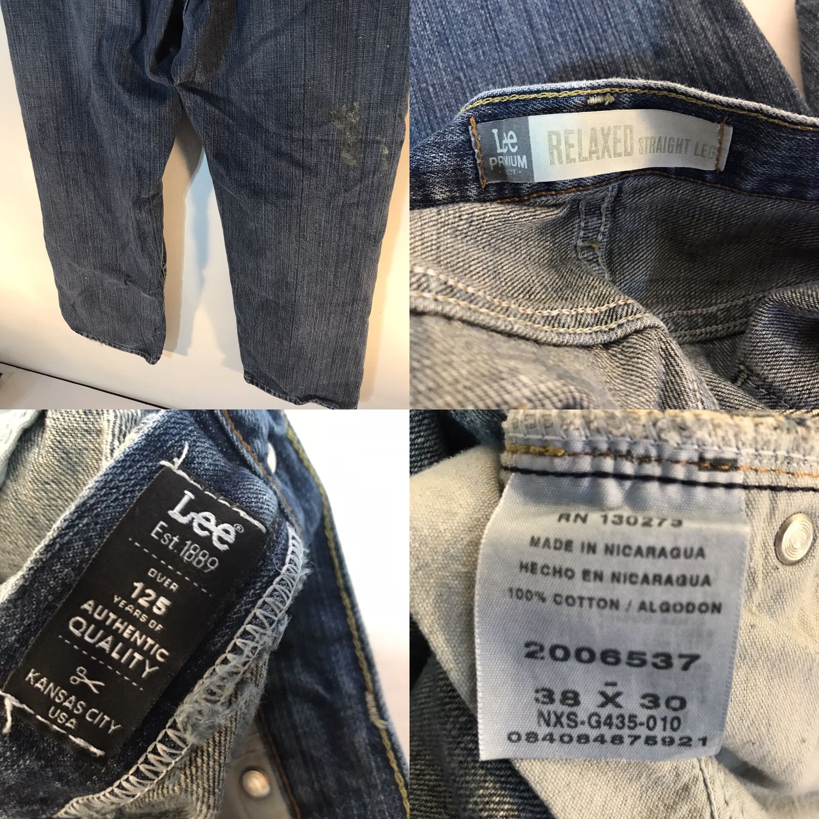 Lee Lee Premium Select Relaxed Straight Leg Jeans Medium Wash Mens Size 38X30 Blue Size US 38 / EU 54 - 8 Thumbnail