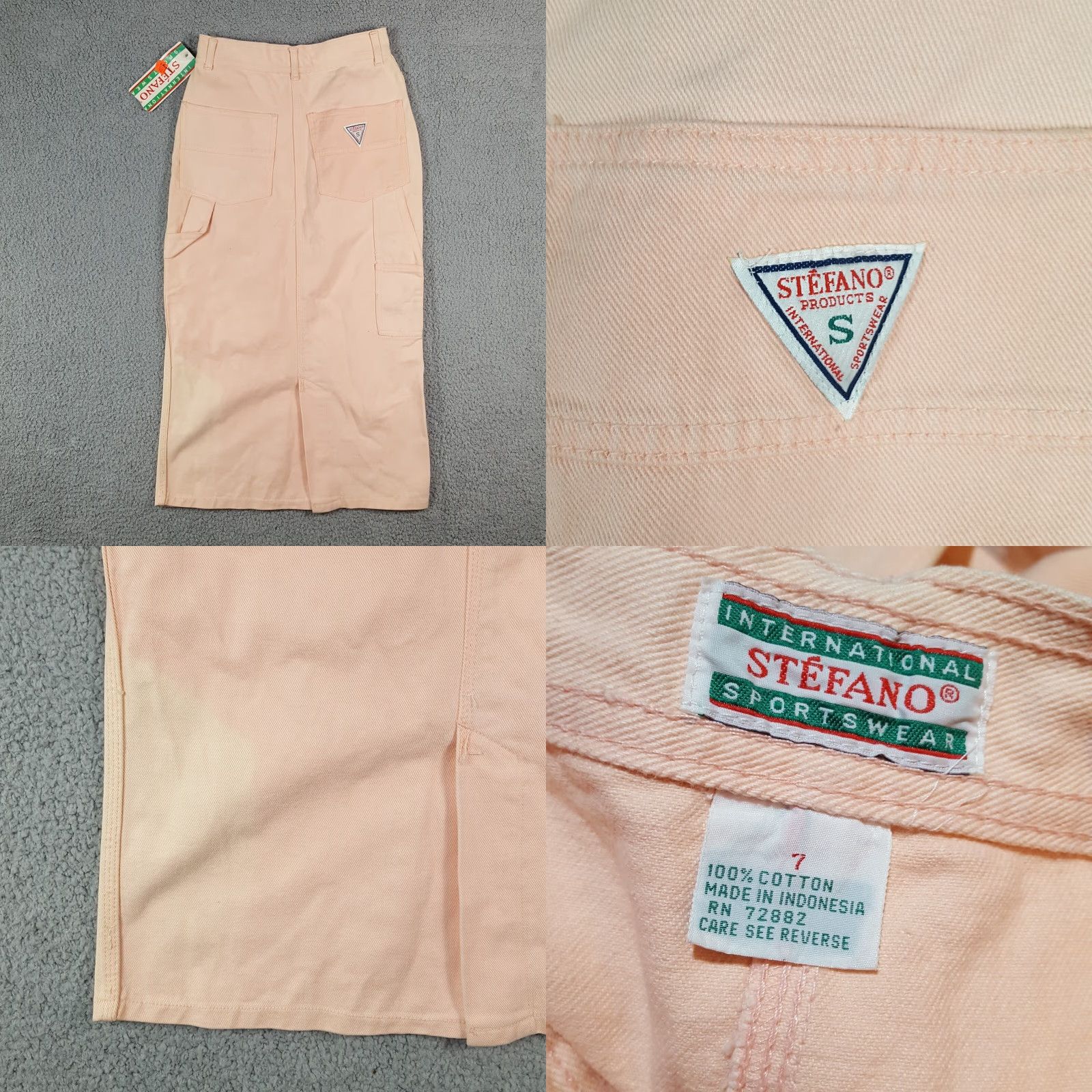 Vintage VINTAGE Stefano Pink Faded Denim Midi Skirt Women's Size 7 Straight Pencil 90s Y2K Size 28" / US 6 / IT 42 - 8 Thumbnail