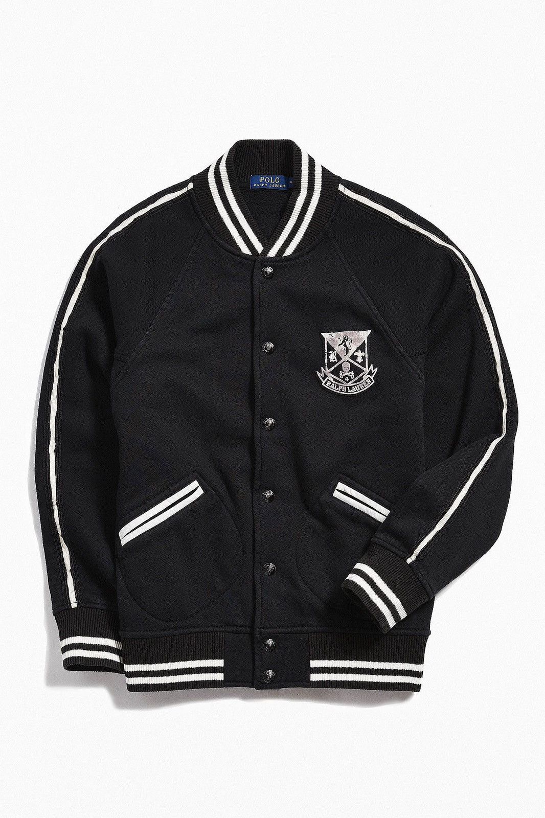 image of Polo Ralph Lauren Varsity Jacket Polo in Black, Men's (Size Medium)