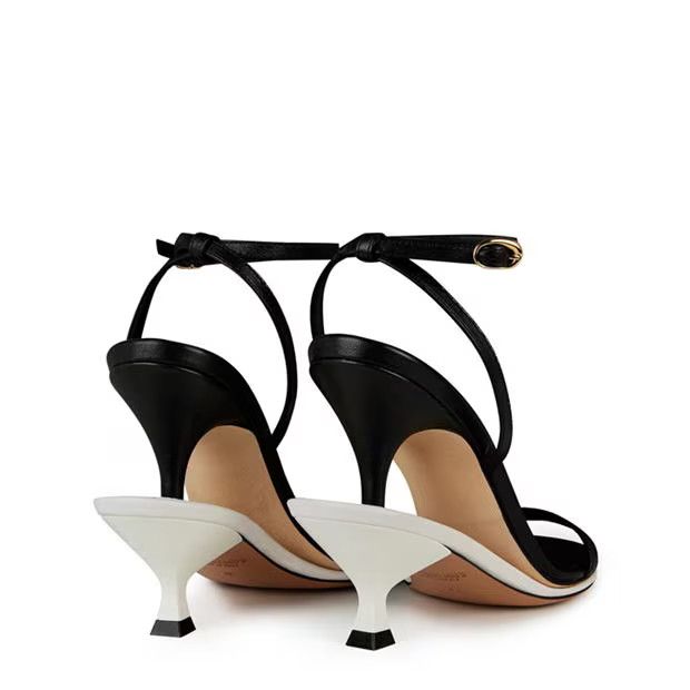 Jacquemus o1g2r1mq1024 Double Sandals in Black & White Size US 7 / IT 37 - 4 Thumbnail