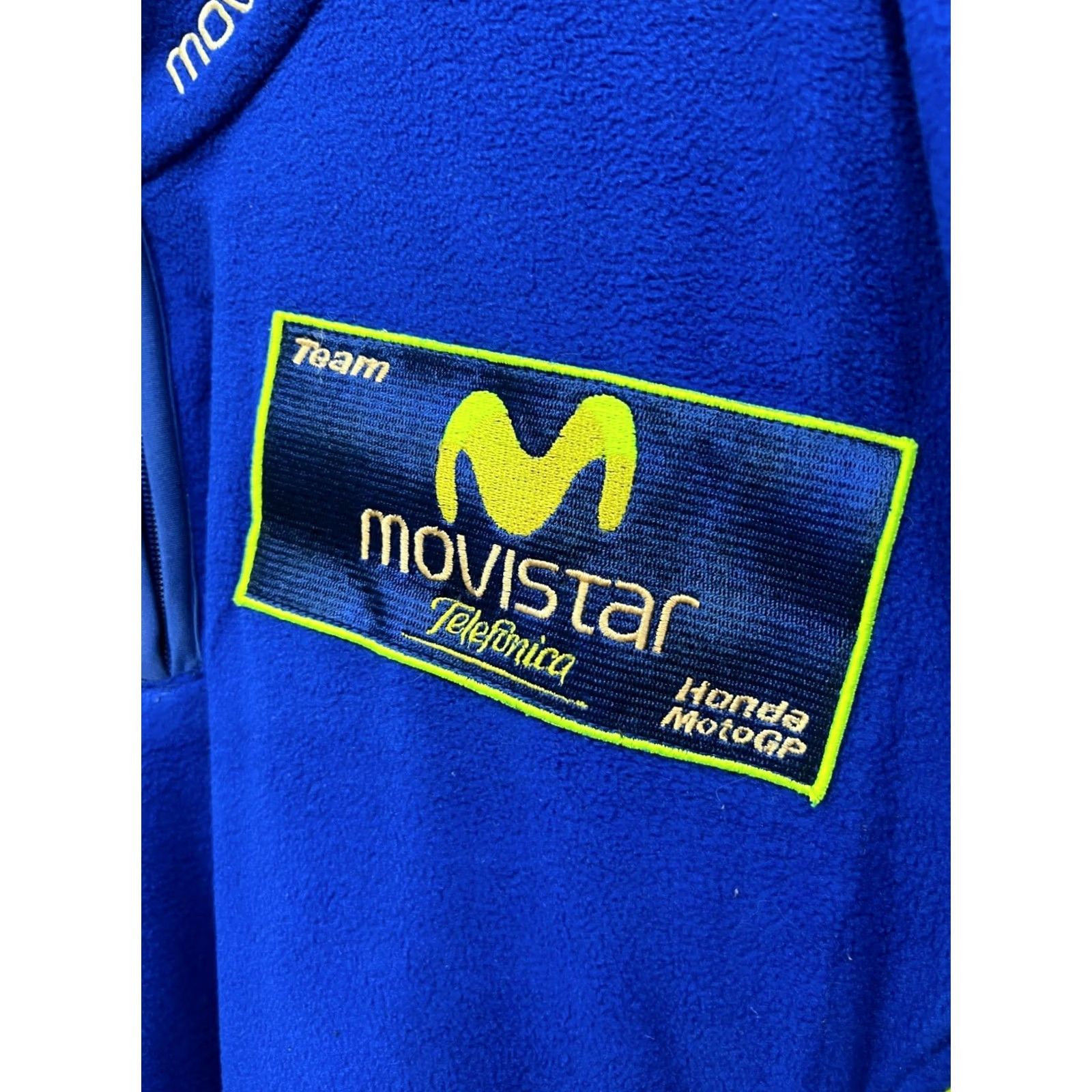Honda VINTAGE Team Movistar Honda Moto GP Fleece Jacket 2XL Blue Gresini Racing Men Regular Size Long Sleeve Zip High Neck Casual Racing Apparel Size US XXL / EU 58 / 5 - 6 Thumbnail