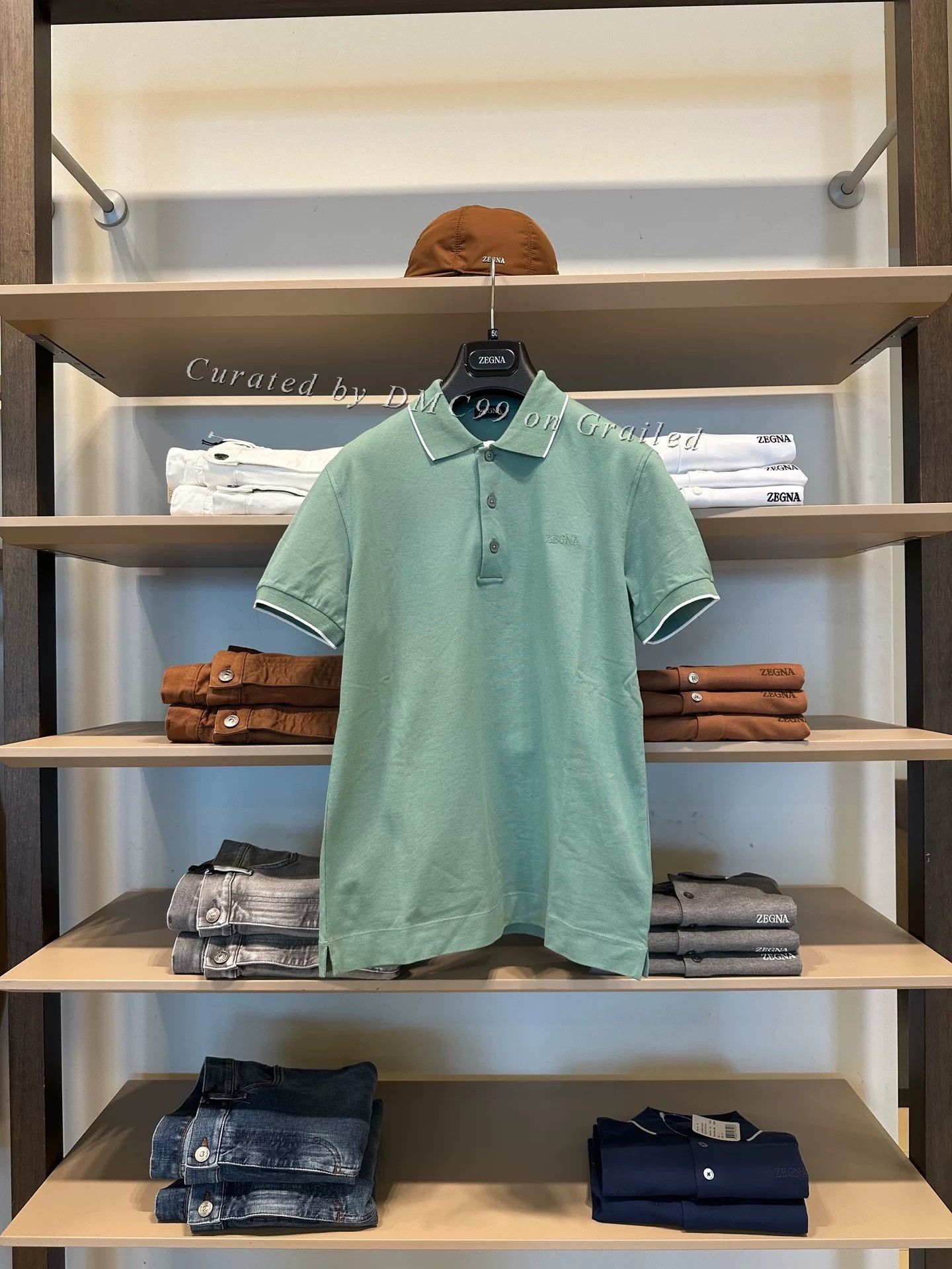 Ermenegildo Zegna Zegna Mens Green Polo Shirt Size US M / EU 48-50 / 2 - 1 Thumbnail