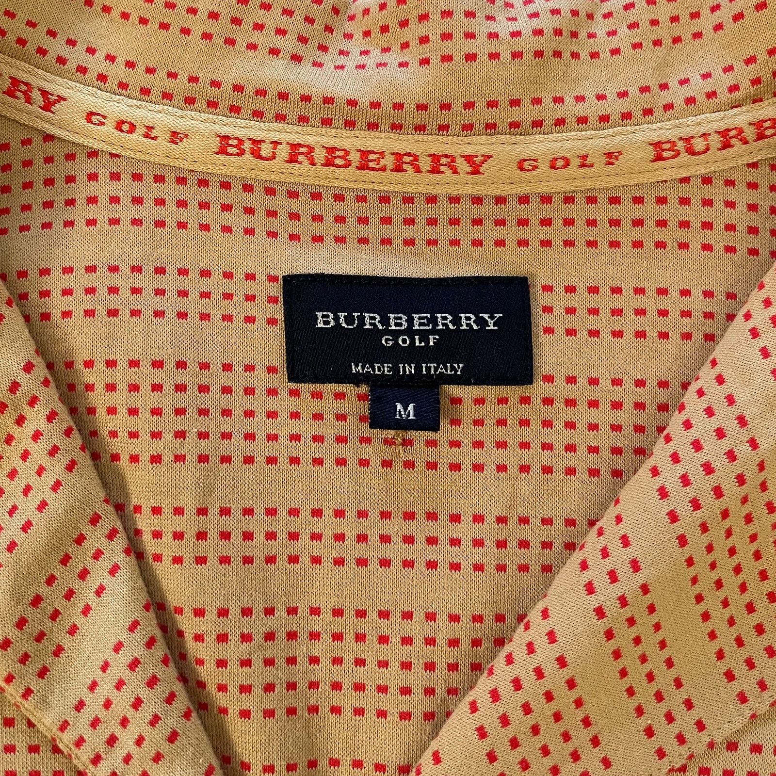 Burberry × Vintage Burberry Golf Vintage Camel Cotton Red Stripe Polo T-Shirt Size M / US 6-8 / IT 42-44 - 4 Thumbnail