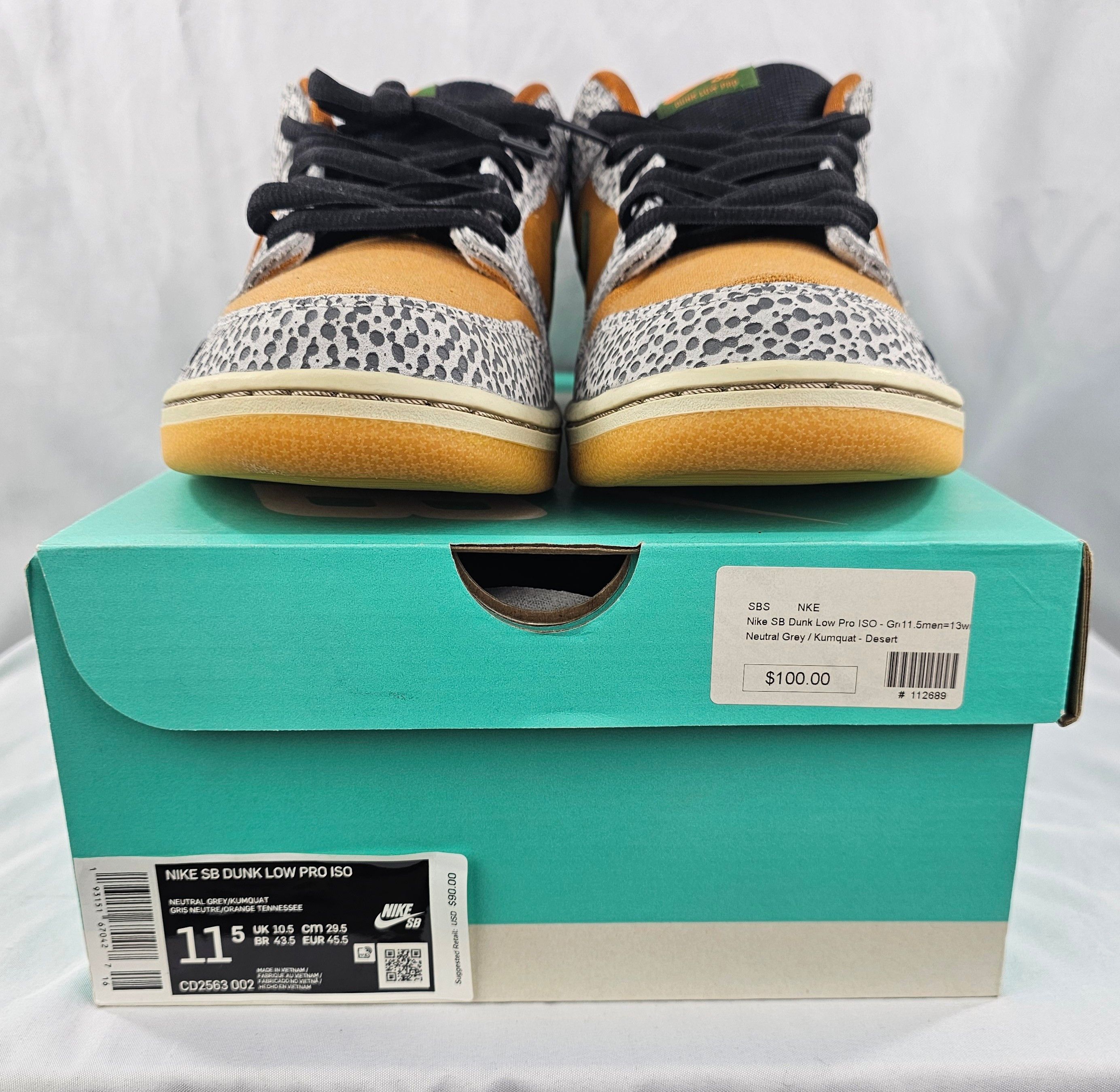 Nike Nike SB Dunk Low Safari Orange Cement Men's Size BRAND NEW Size US 11.5 / EU 44-45 - 8 Thumbnail