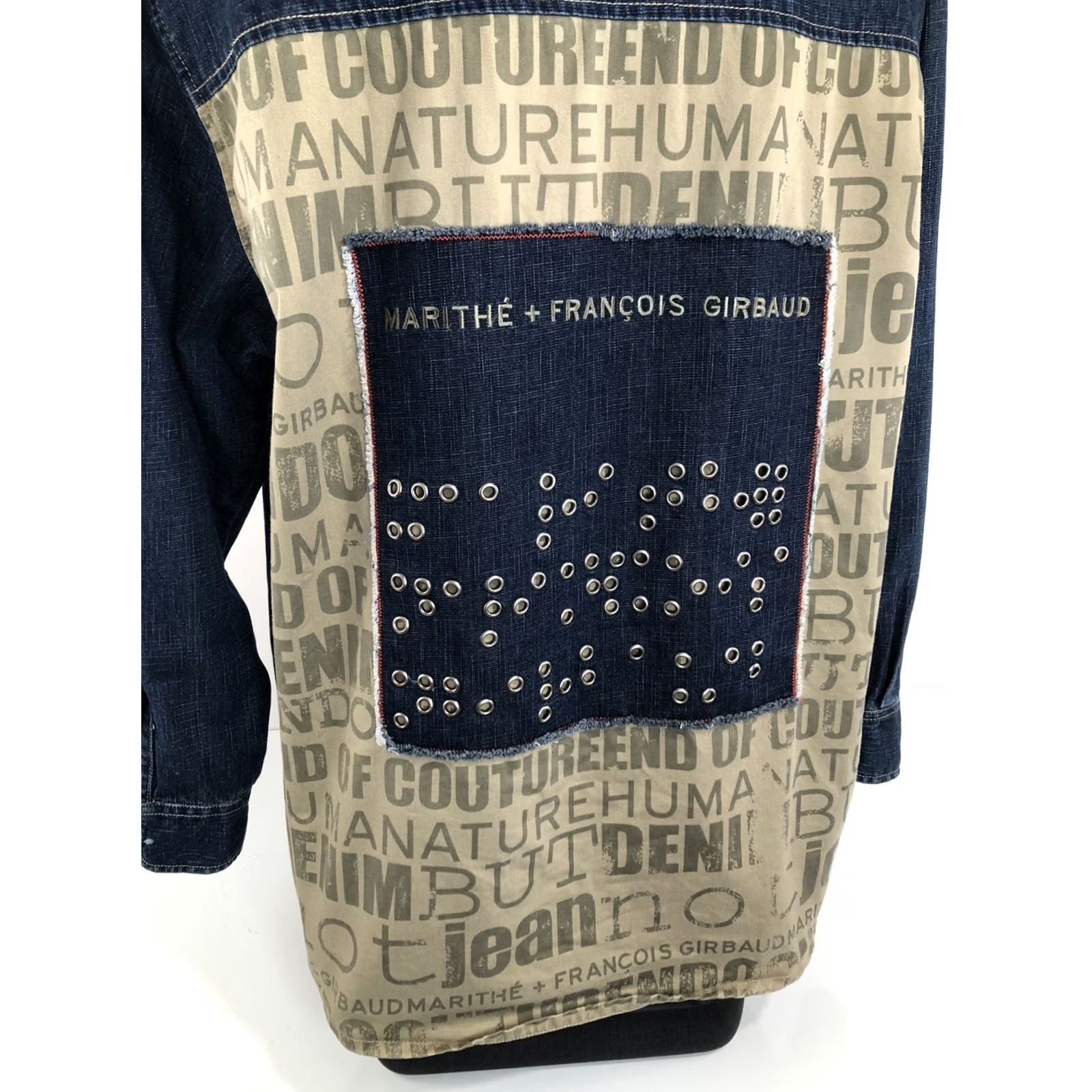 Vintage VINTAGE MARITHE FRACOIS GIRBAUD Heavy Duty DENIM Embroidered Lg Shirt Blue Men Size US L / EU 52-54 / 3 - 2 Thumbnail