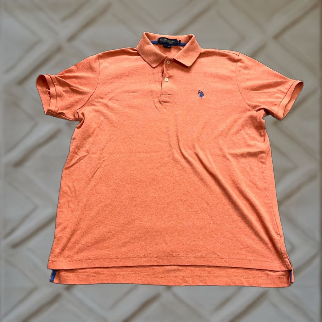Vintage VINTAGE US Polo Assn. Polo Shirt Mens Large Orange Collared Preppy Logo Short Sleeve Knit with Pockets Size US L / EU 52-54 / 3 - 1 Thumbnail
