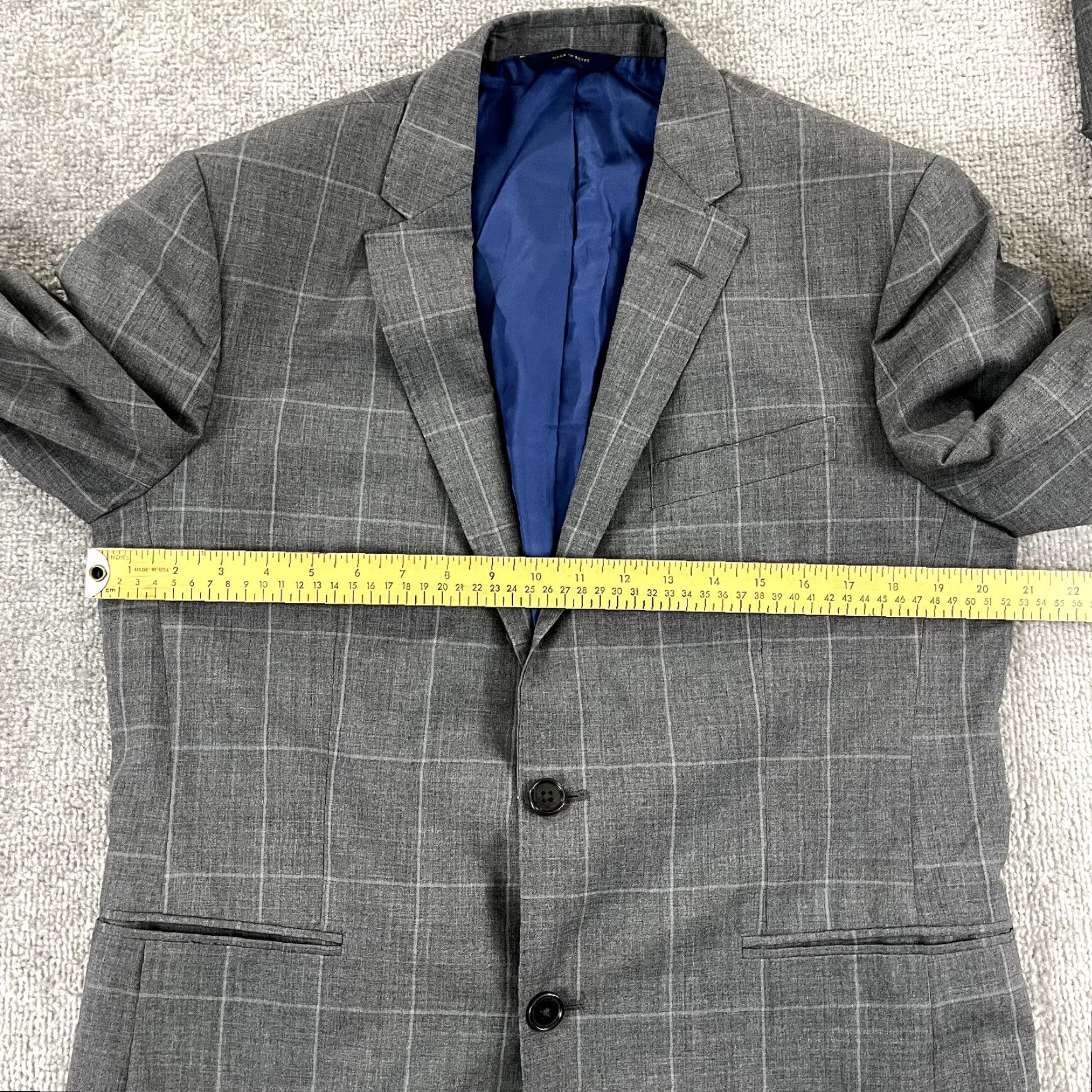 Brooks Brothers BROOKS BROTHERS Blazer Men 41R Gray Plaid Wool 2 Button Jacket Single-Breasted Regular Size 42R - 7 Thumbnail