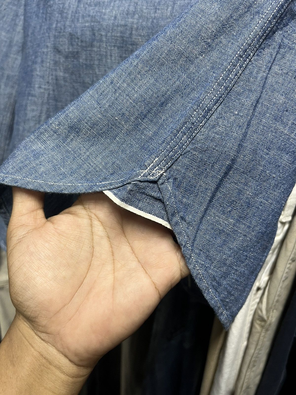 RRL Ralph Lauren RRL ralph lauren chambray work seldvedge shirt Size US S / EU 44-46 / 1 - 9 Thumbnail