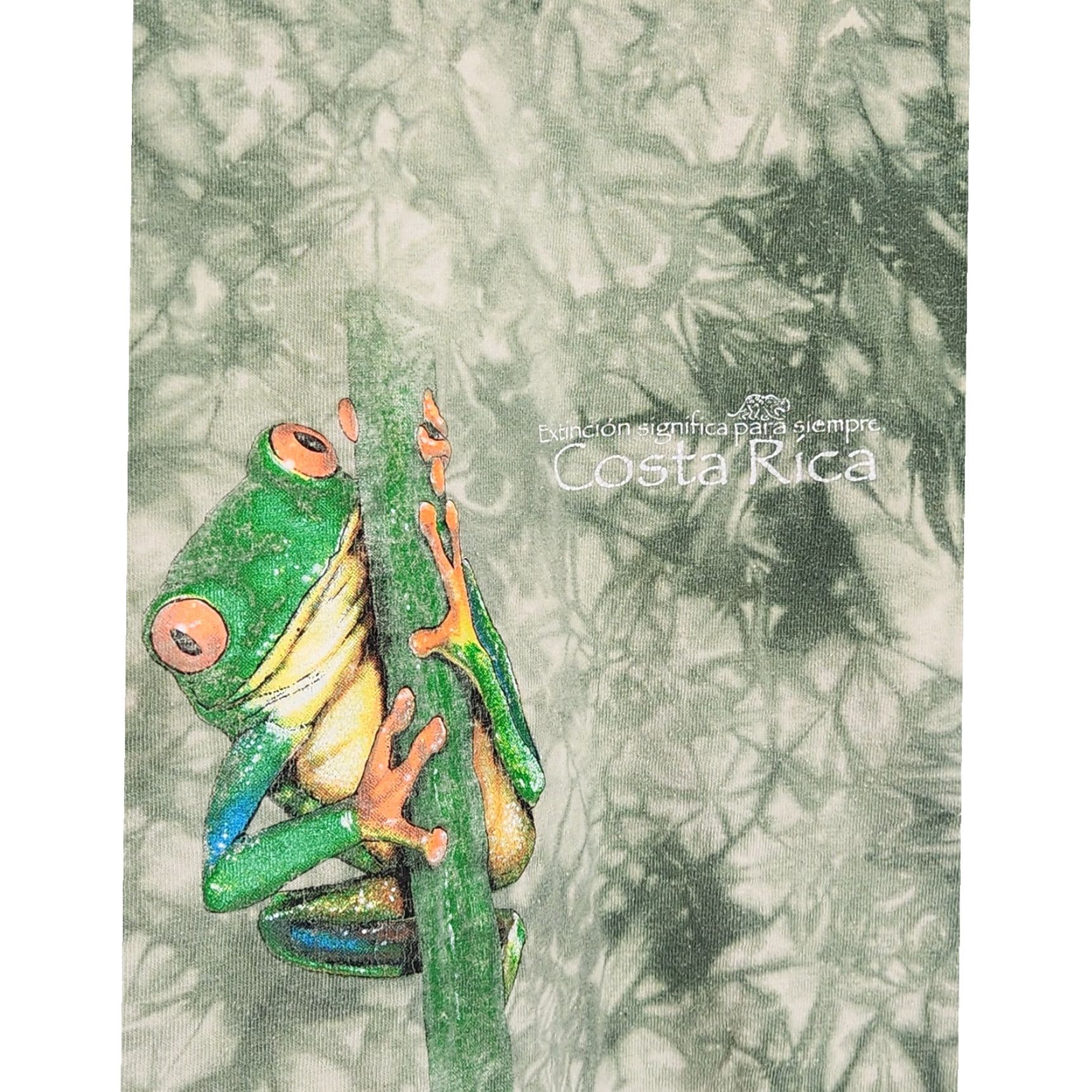 Vintage VINTAGE Frog Costa Rica Tie Dye Nature Tourist Earth Tones XL Destination Unisex Adults Green T-Shirt 90s Y2K Retro AOP Grunge Single Stitch Size US XL / EU 56 / 4 - 3 Thumbnail