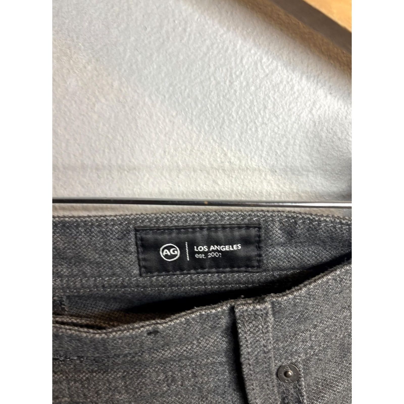 Denime AG Everett Jeans Mens 37x35 Gray Charcoal Slim Straight Mid Rise Denim 5 Pocket Size US 37 - 3 Thumbnail