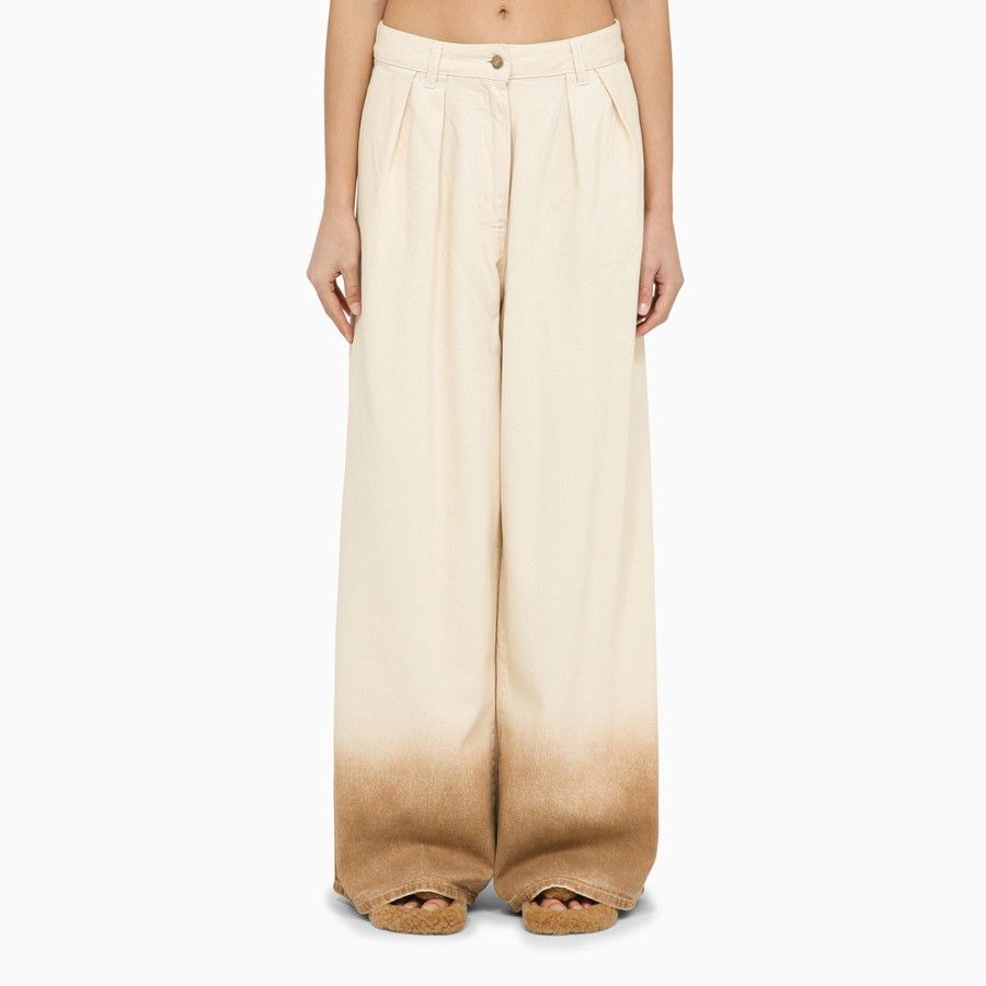 image of Alanui O1D2Blof0124 Denim Trousers In Ivory, Women's (Size 26)