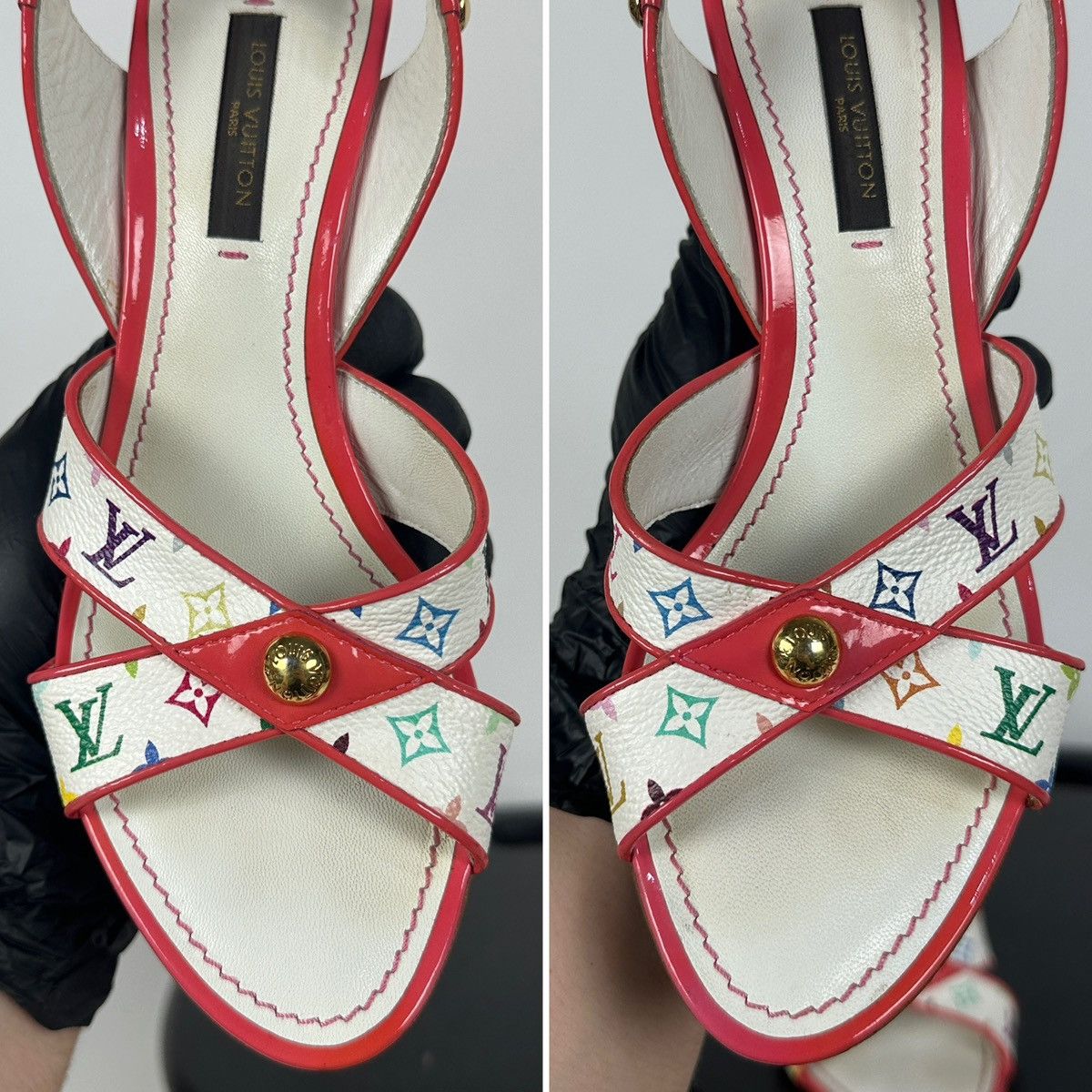 Louis Vuitton × Takashi Murakami 2009 Vintage Louis Vuitton x Takashi Murakami Wedge Sandal Size US 4.5 / IT 34.5 - 21 Thumbnail