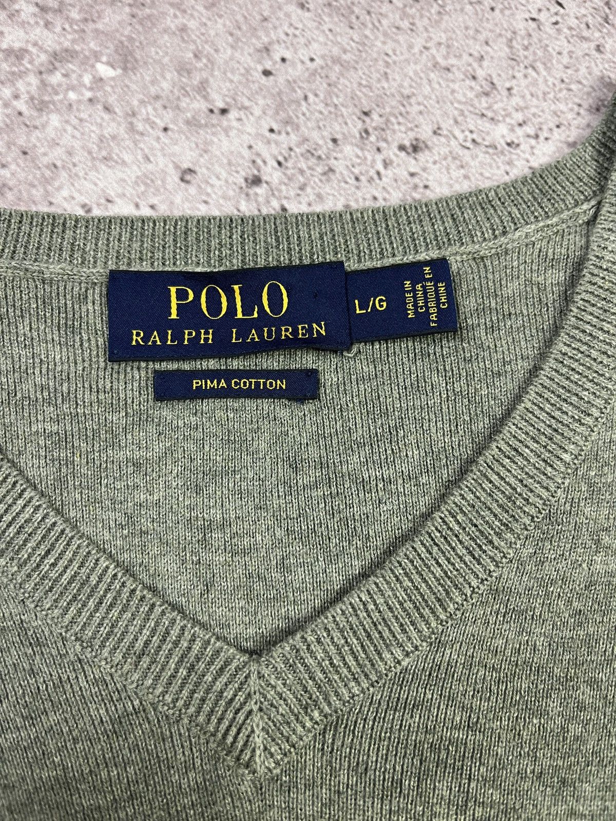 Polo Ralph Lauren Sweater Vest Green Pima Cotton V Neck Knit Classic Pony Logo Size US L / EU 52-54 / 3 - 5 Thumbnail