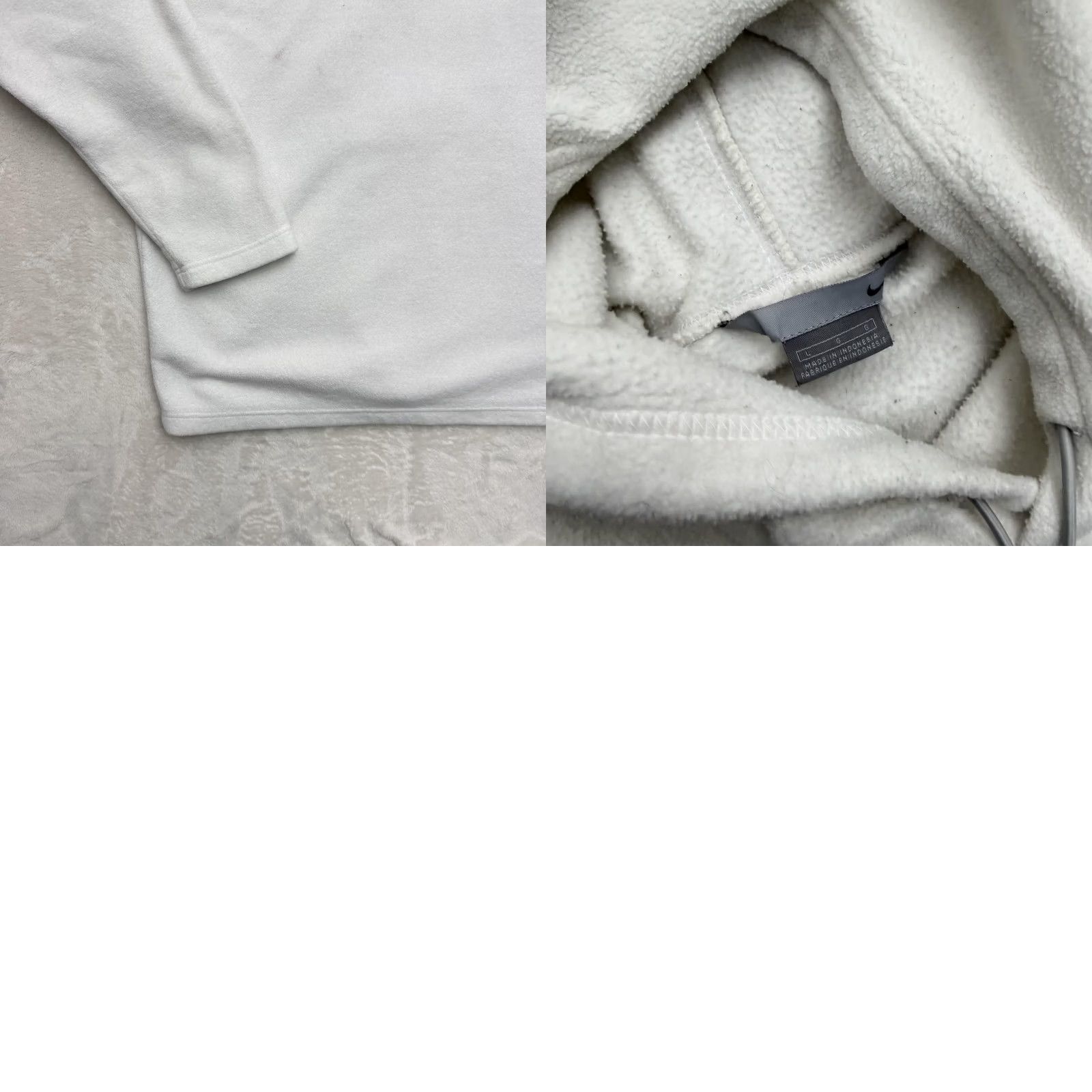 Nike Nike Hoodie Pullover Sweater Mens Large White Fleece Swoosh Logo Embroidered Pockets Long Sleeve Sports Knit Size US L / EU 52-54 / 3 - 10 Thumbnail