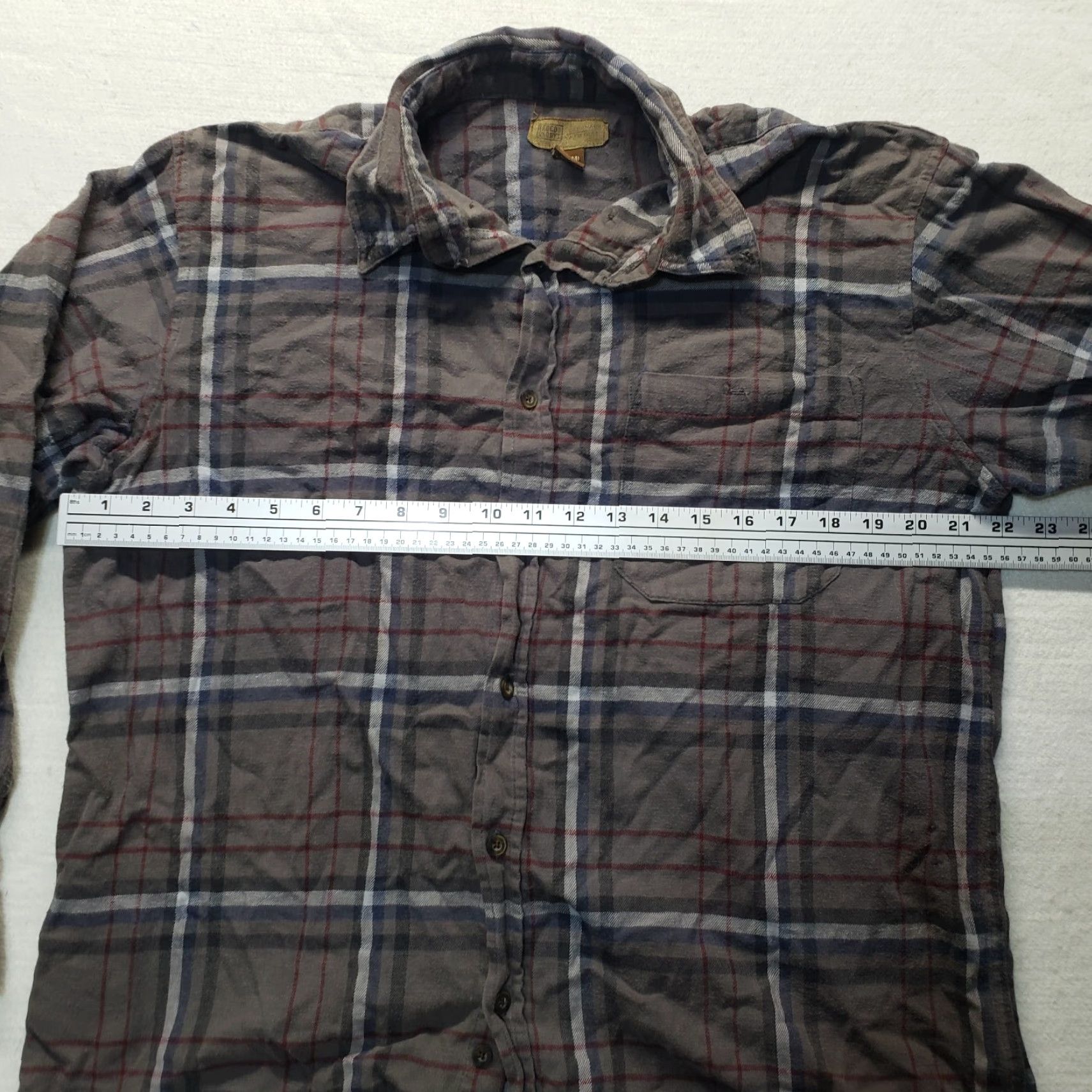 Faded Glory Faded Glory Shirt Plaid Flannel Long Sleeve Button-Up Brown L Mens Regular Fit Pockets 90s Classic Style Size US L / EU 52-54 / 3 - 3 Thumbnail