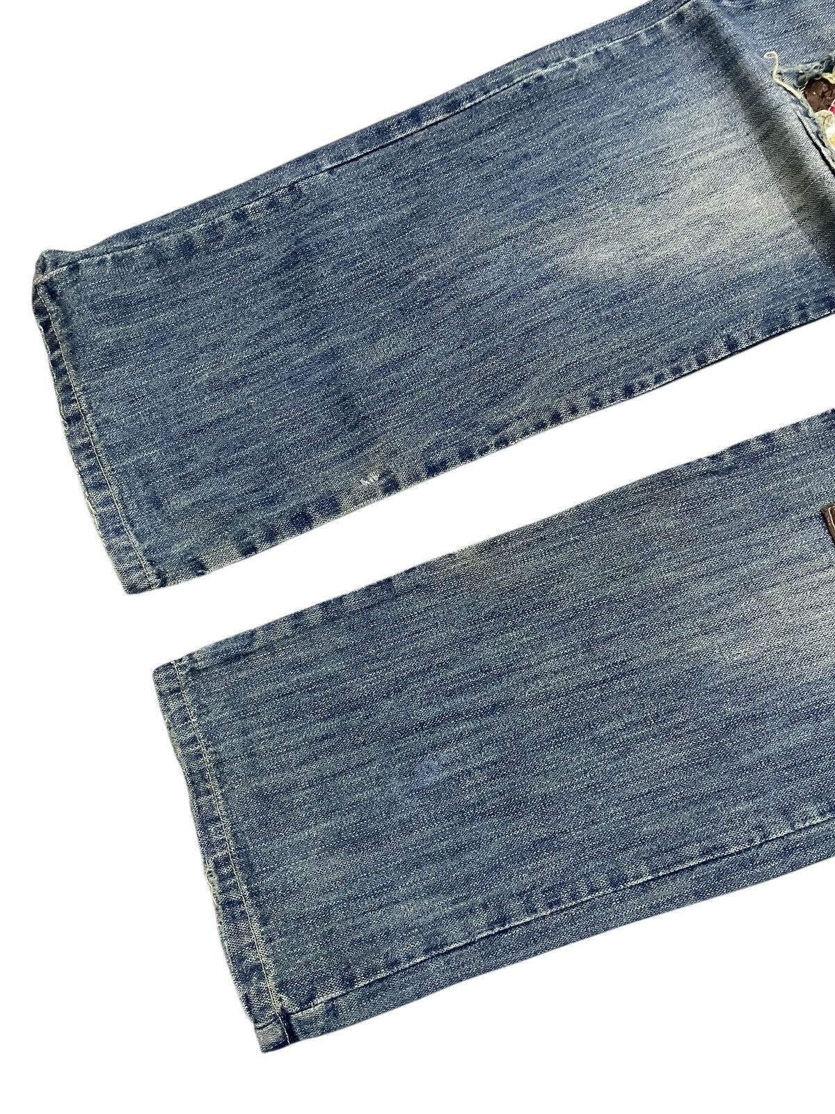 Guru × Hysteric Glamour × Japanese Brand Gumu Japan Boro Patchwork Cut & Sew Leather Trimmed Jeans Size US 32 / EU 48 - 5 Thumbnail