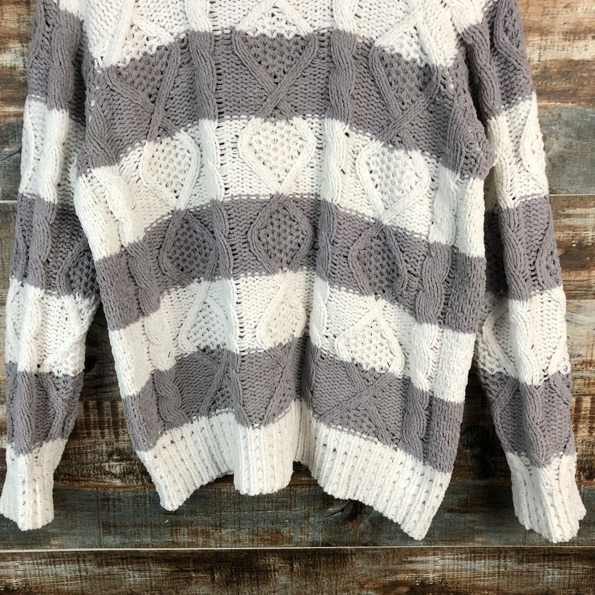 Japanese Brand × OVER THE STRiPES Pique Stripe White Knitwear #A1907 Size M / US 6-8 / IT 42-44 - 6 Thumbnail