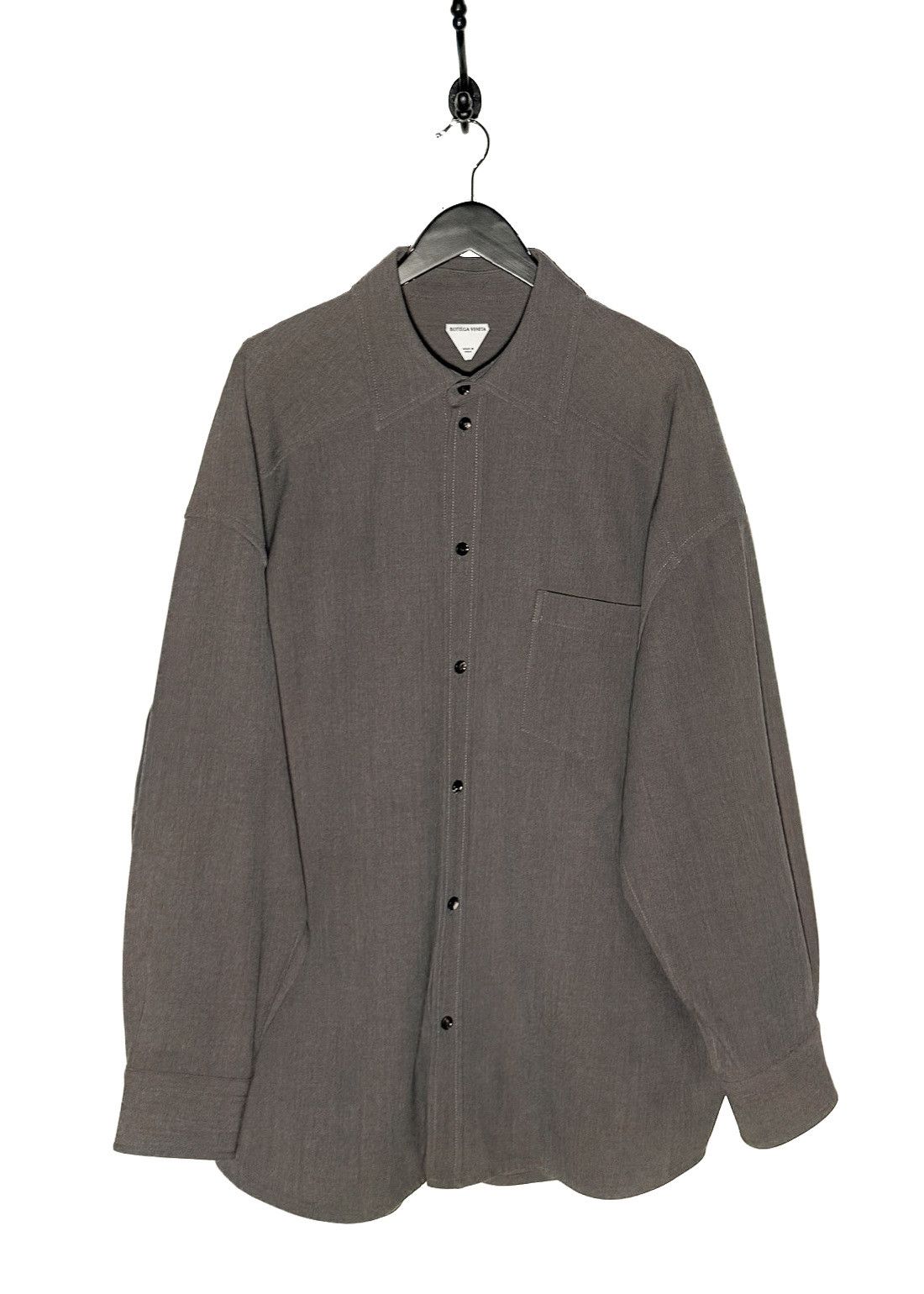 Bottega Veneta Bottega Veneta Grey Wool Serge Buttoned Shirt Size XL / US 12-14 / IT 48-50 - 1 Thumbnail