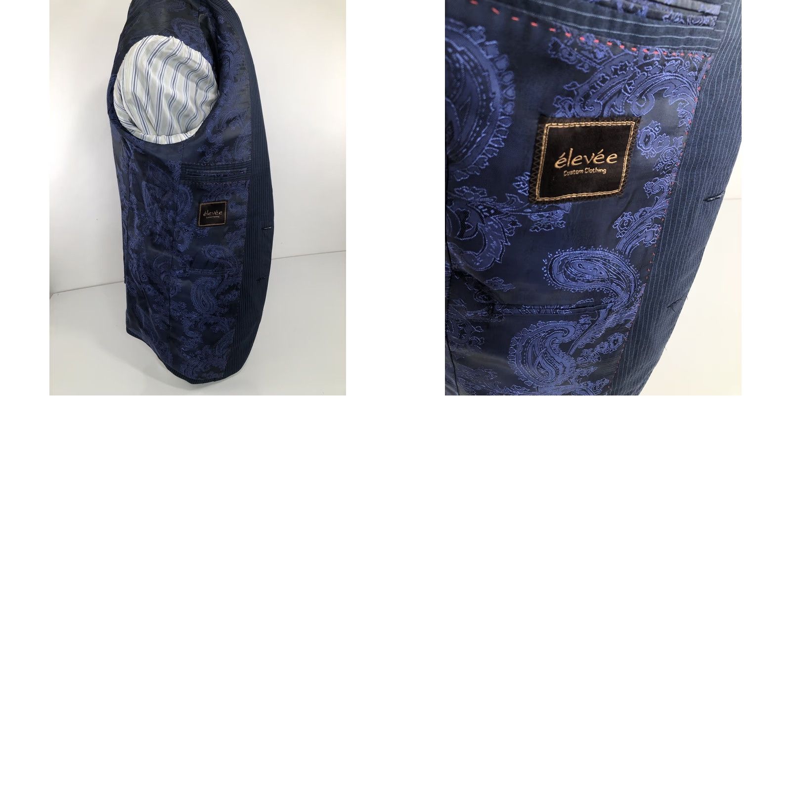 NBA Elevee Deron Williams NBA Pinstripe Blazer Jacket 40L Mens Blue Gray XL? hmm Size 40R - 8 Thumbnail