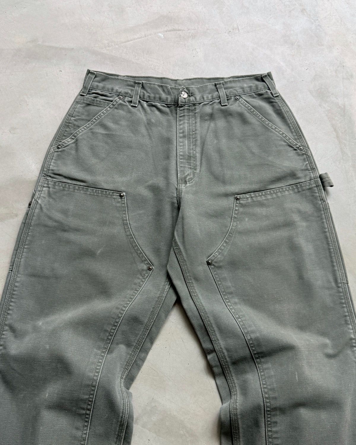 Carhartt VTG Carhartt Doubleknee B136 MOS Big logo ⭐️ Size US 32 / EU 48 - 6 Thumbnail