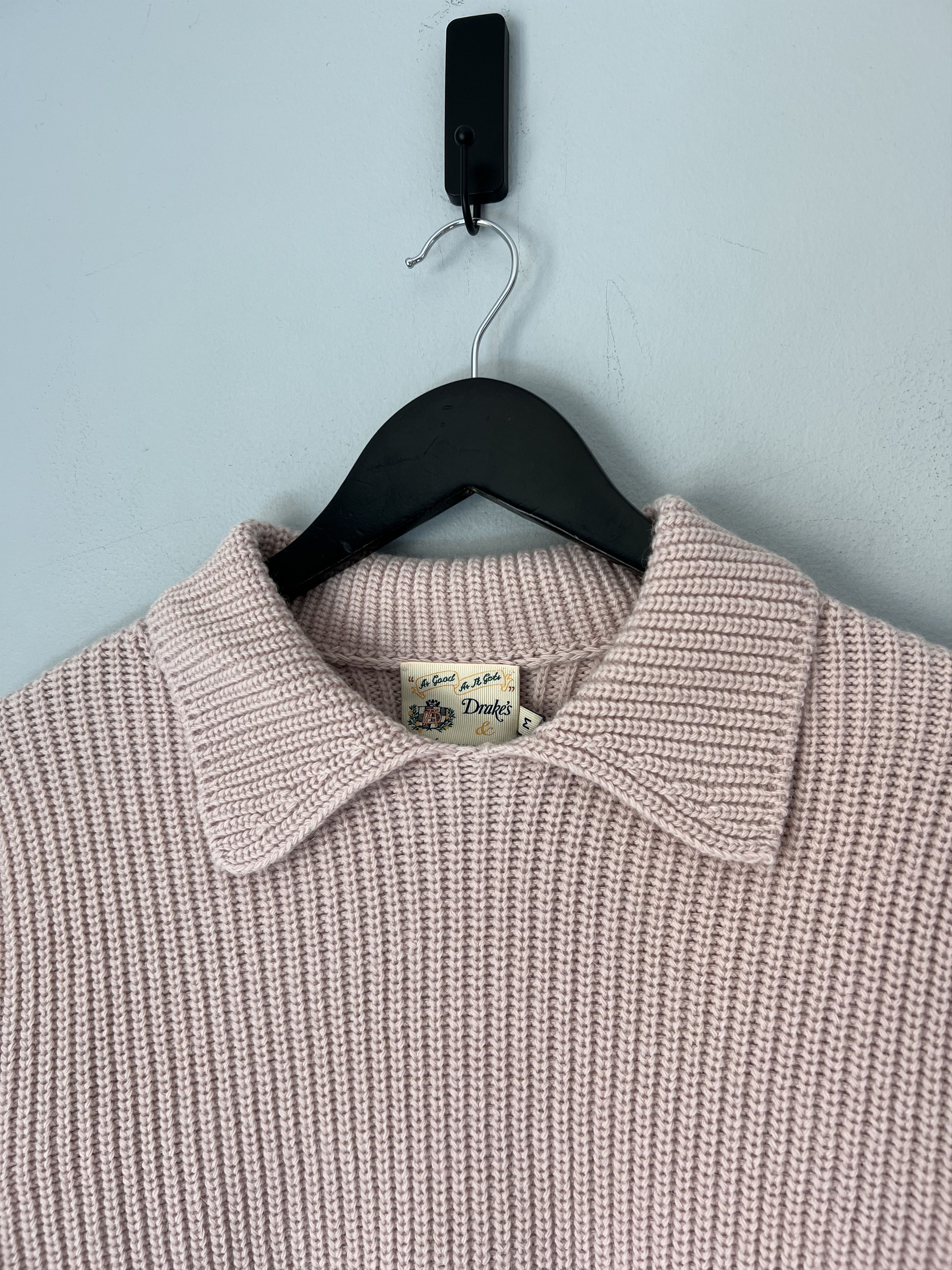 Aime Leon Dore × Drake's Aime Leon Dore Drake's Integral Collar Sweater in Pink Size US M / EU 48-50 / 2 - 2 Thumbnail