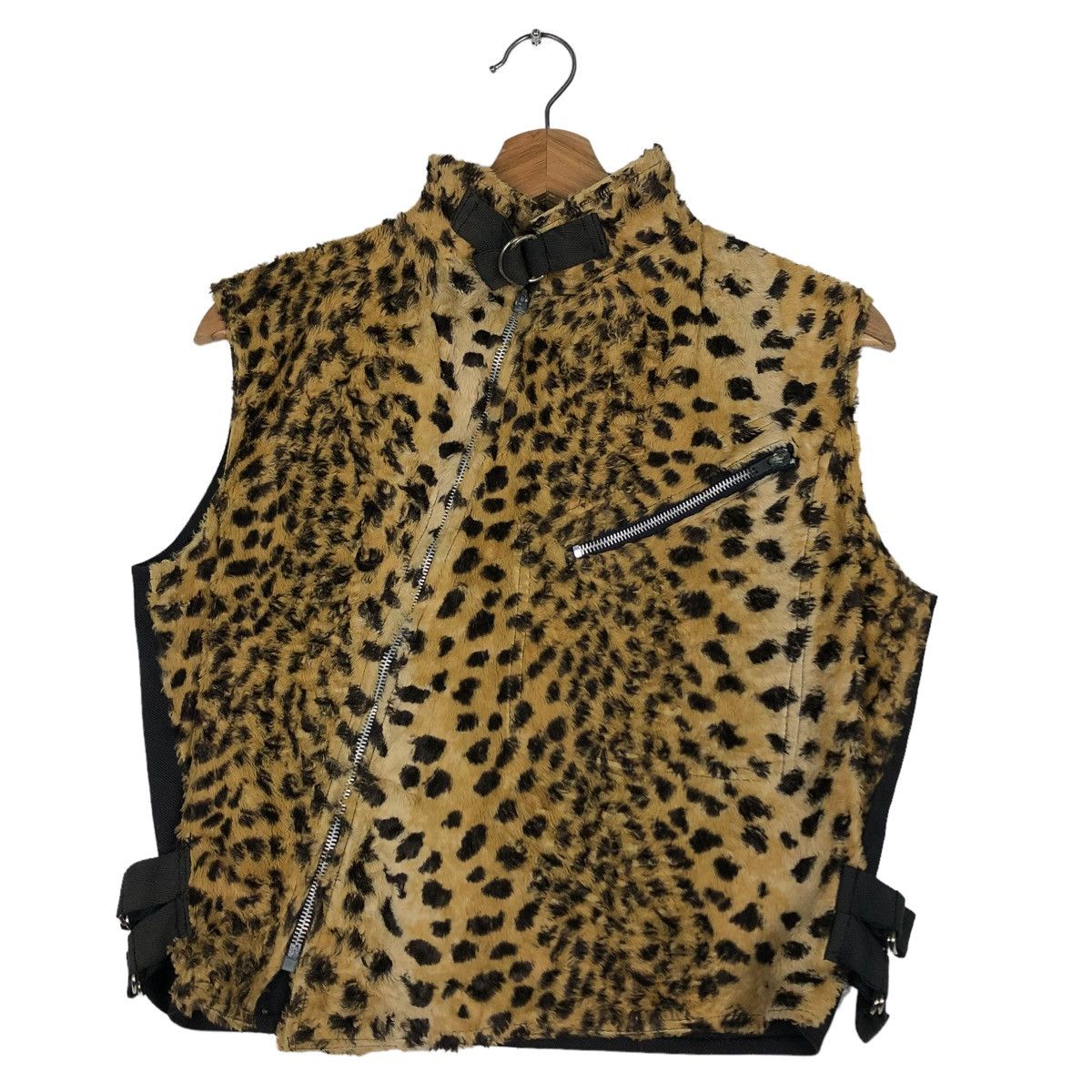 🔥 Mink Fur Vest Tiger Skin Design Made in England Punk Wear