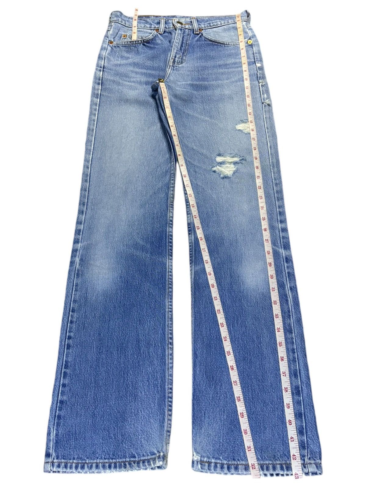 Levi's Vintage 90s Levis 653 Orange Tab Blue Wash Distressed Jeans Size US 28 / EU 44 - 14 Thumbnail