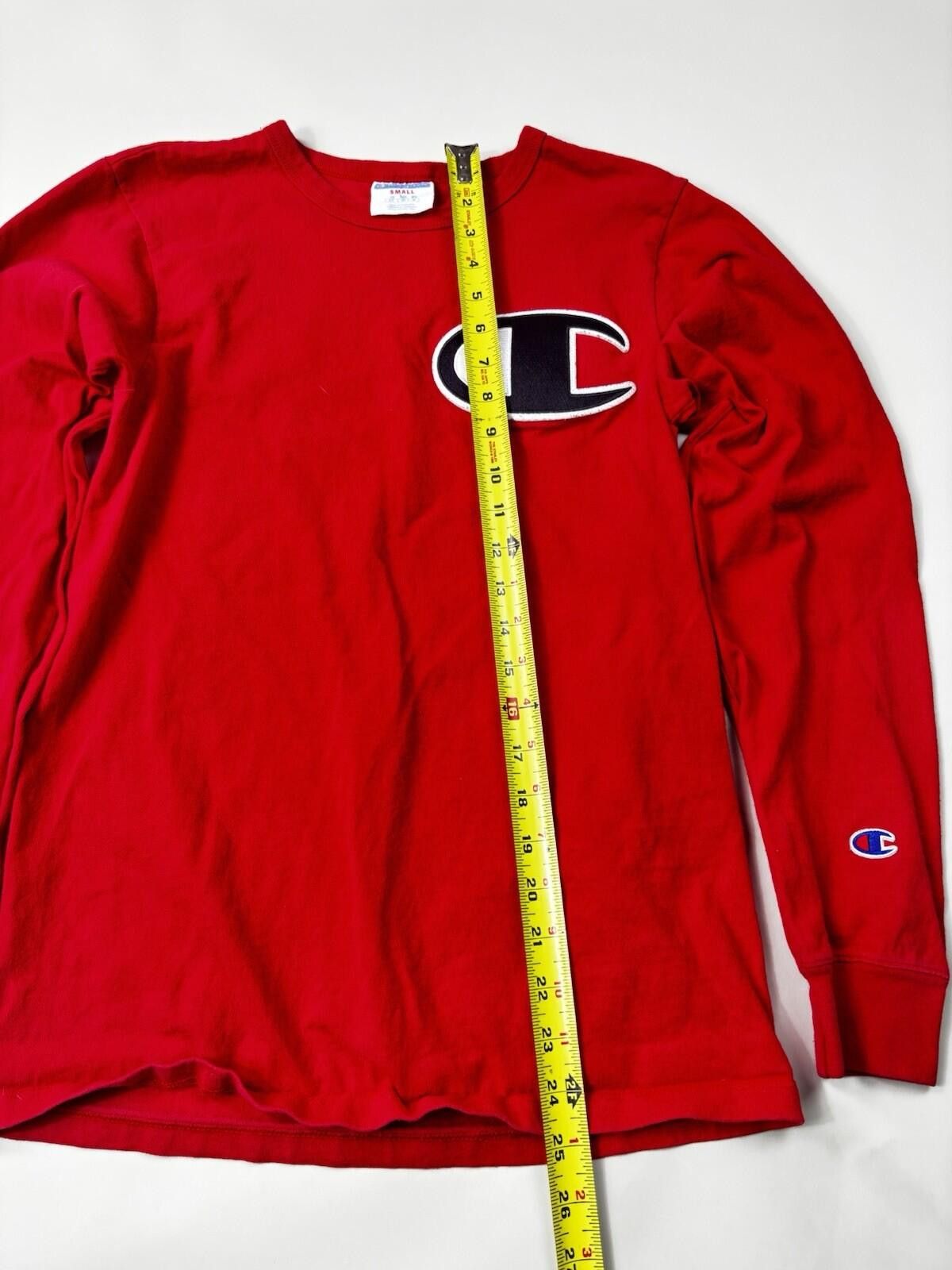 Champion Champion 90s Vintage Red Longsleeve T-Shirt Size Small Size US S / EU 44-46 / 1 - 8 Thumbnail