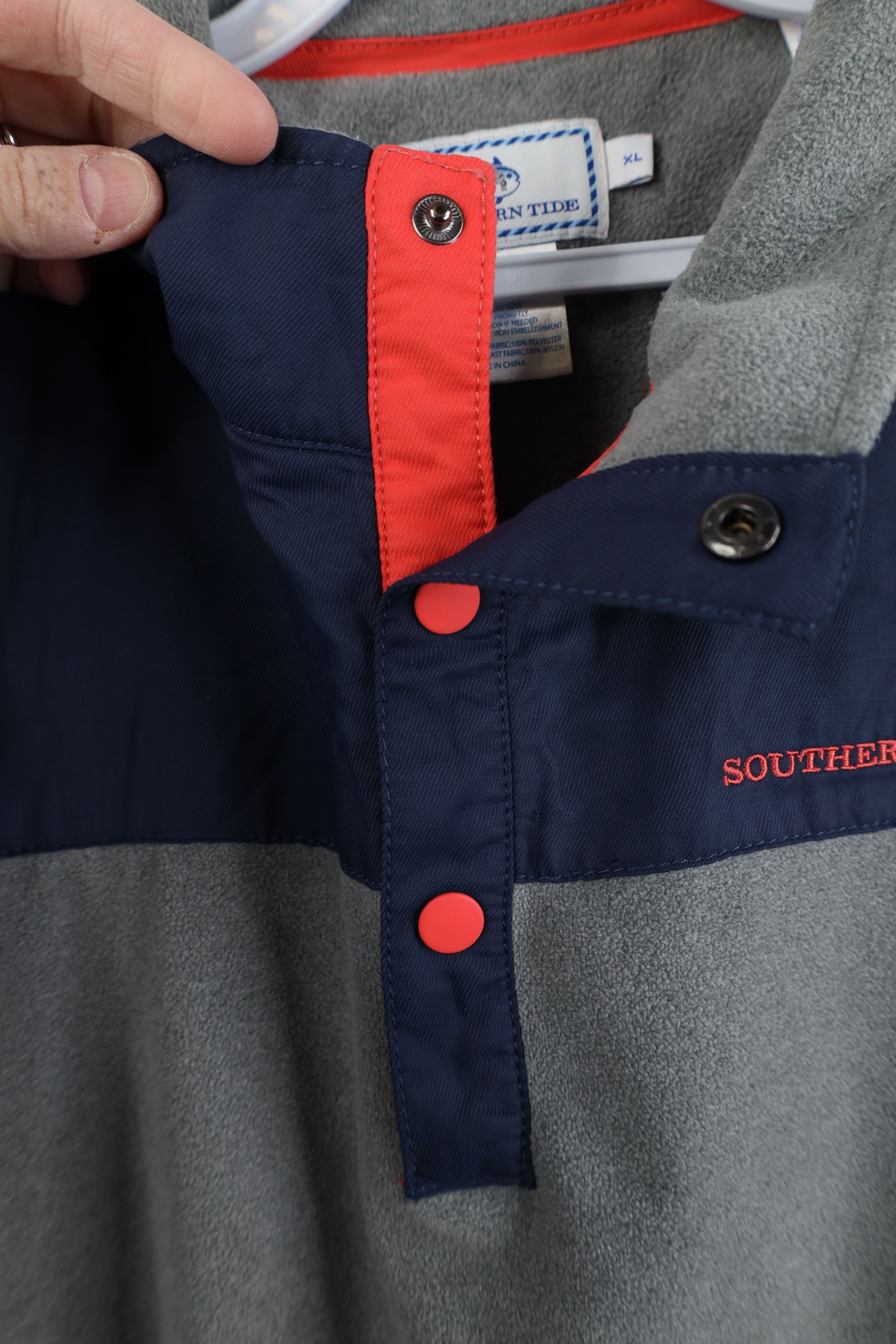Southern Tide Southern Tide Color Block Snap Button Fleece Pullover Jacket Size US XL / EU 56 / 4 - 7 Thumbnail