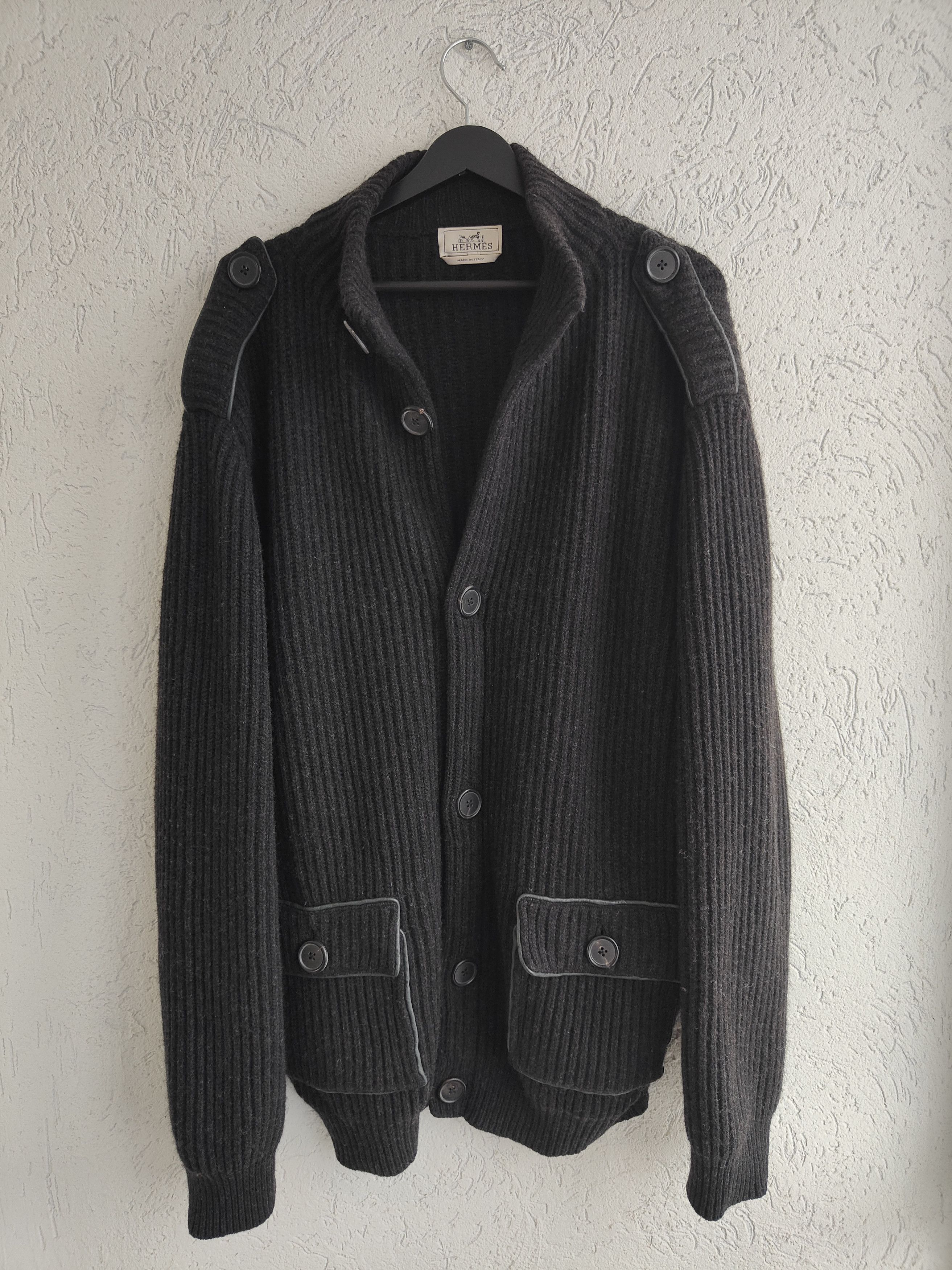 Hermes Hermes Yak Wool Heavyweight Knitted Cardigan Size US XXL / EU 58 / 5 - 1 Thumbnail
