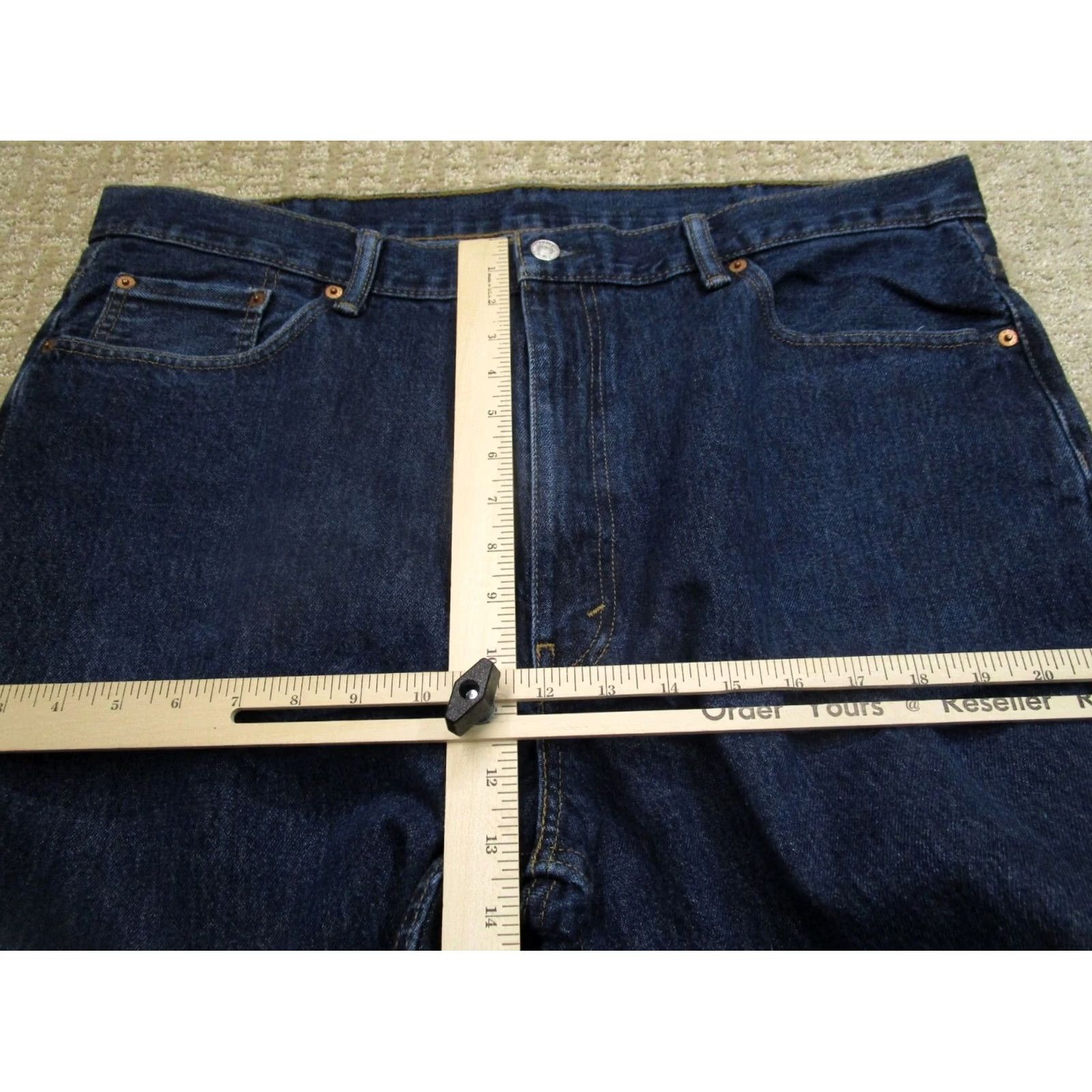 Levi's Levi's 550 Jeans Men 42x30 Blue Straight Denim Cotton Relaxed Fit 5-Pocket Logo Dark Wash N/A Size US 42 / EU 58 - 7 Thumbnail