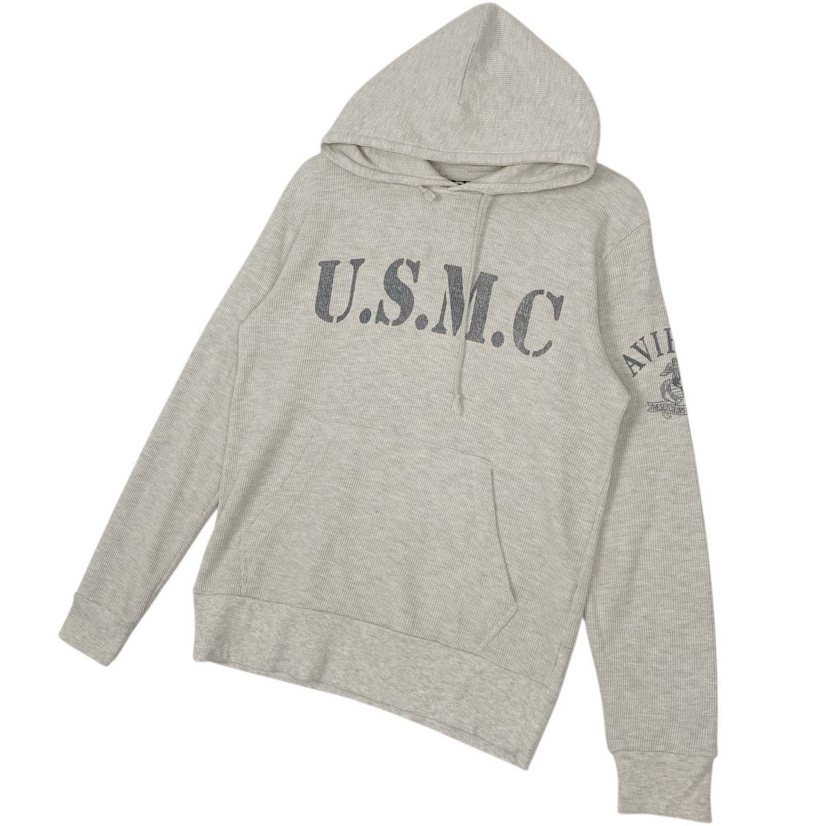 Other Vintage Avirex USMC Hoodie Sweater Big Logo Gray Size M Size US M / EU 48-50 / 2 - 2 Thumbnail