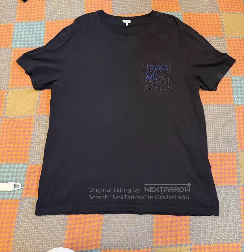 Loewe Loewe Black short-sleeve T-shirt with chest logo embroider Size XL / US 12-14 / IT 48-50 - 1 Thumbnail
